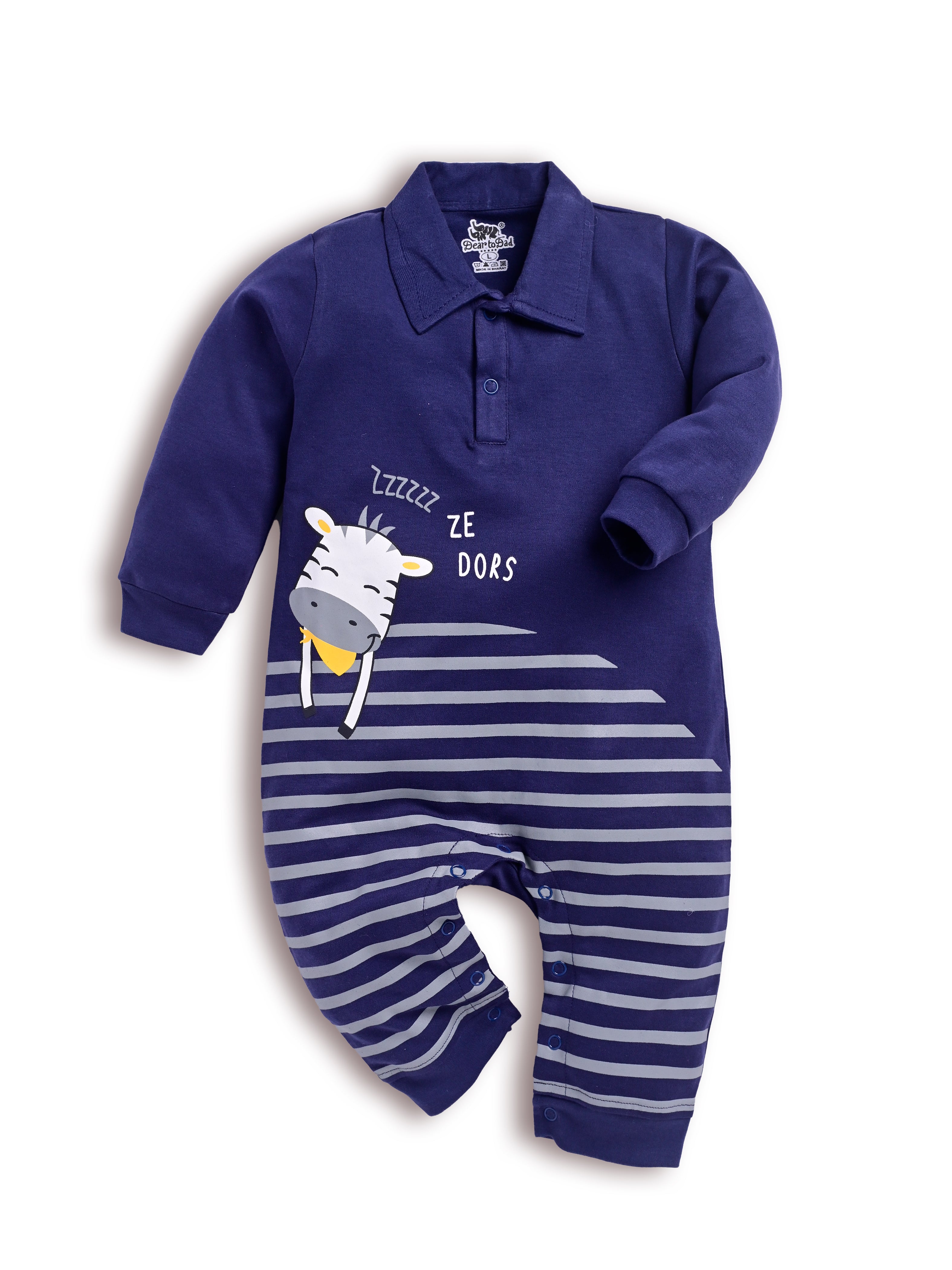DTD Blue Color Little Cow Design Infant Baby Romper S-40BB