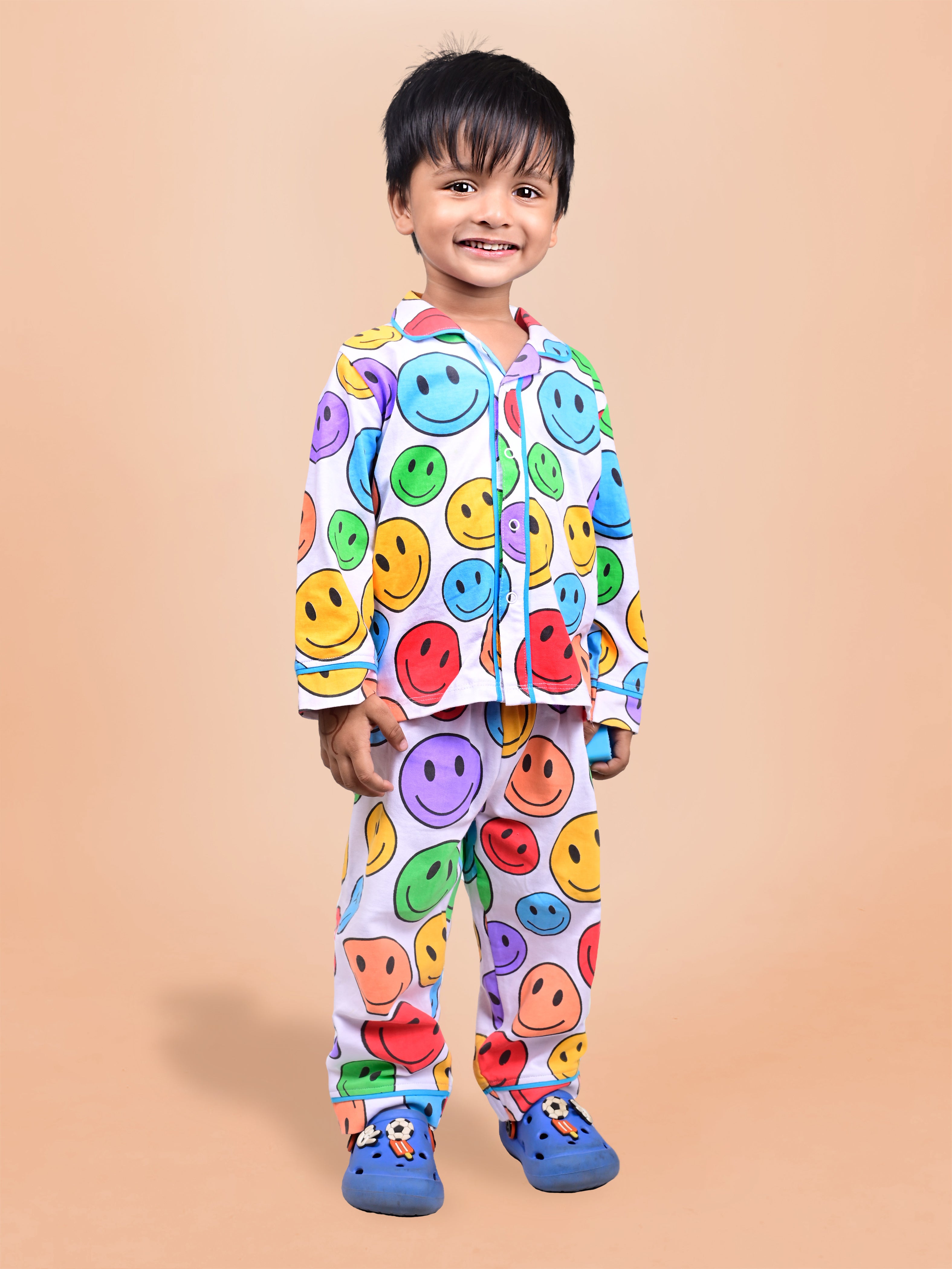 DTD Smiley All Over Printed Boys Night Suit ON-B-FS-NS-02