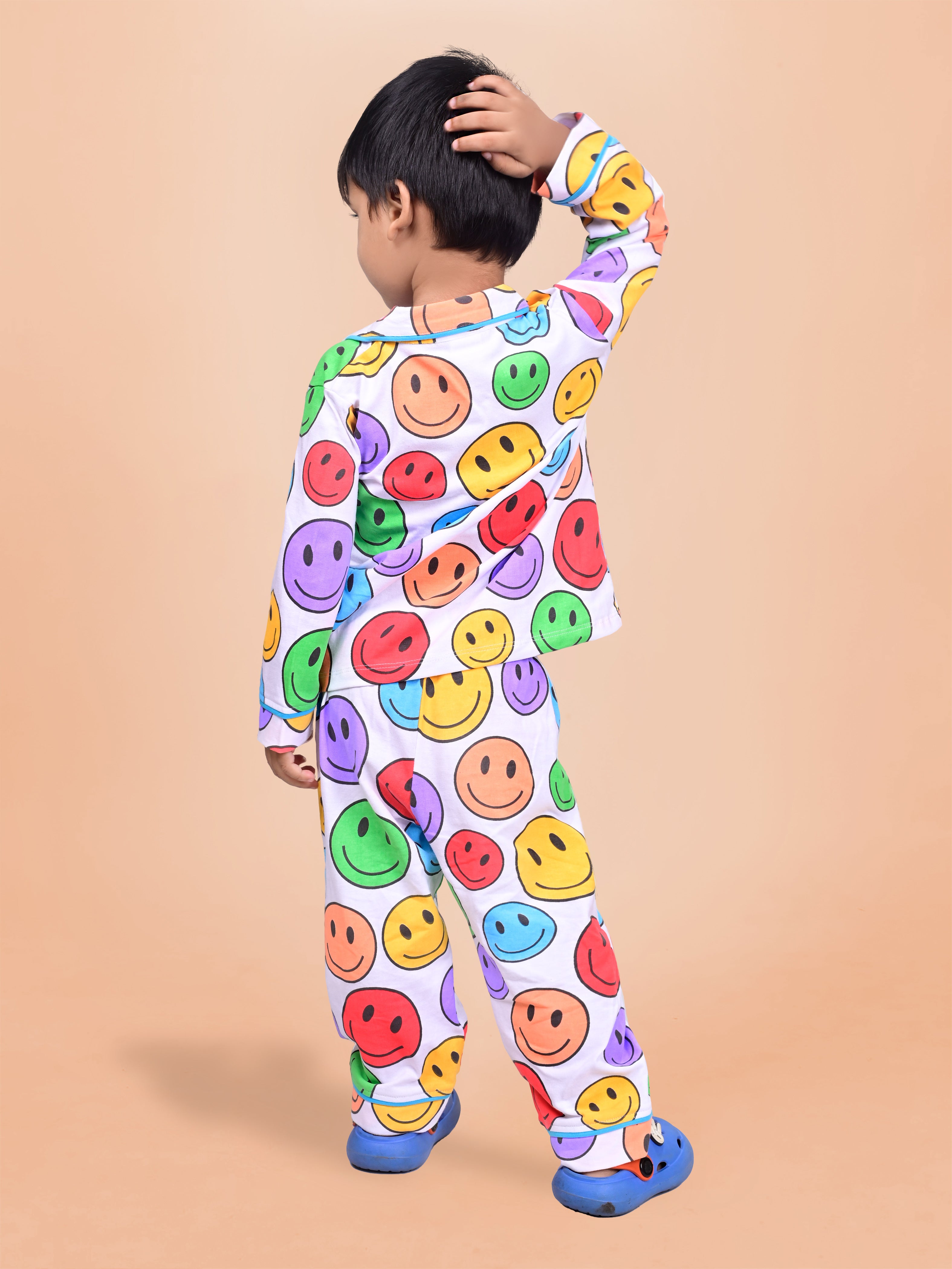 DTD Smiley All Over Printed Boys Night Suit ON-B-FS-NS-02