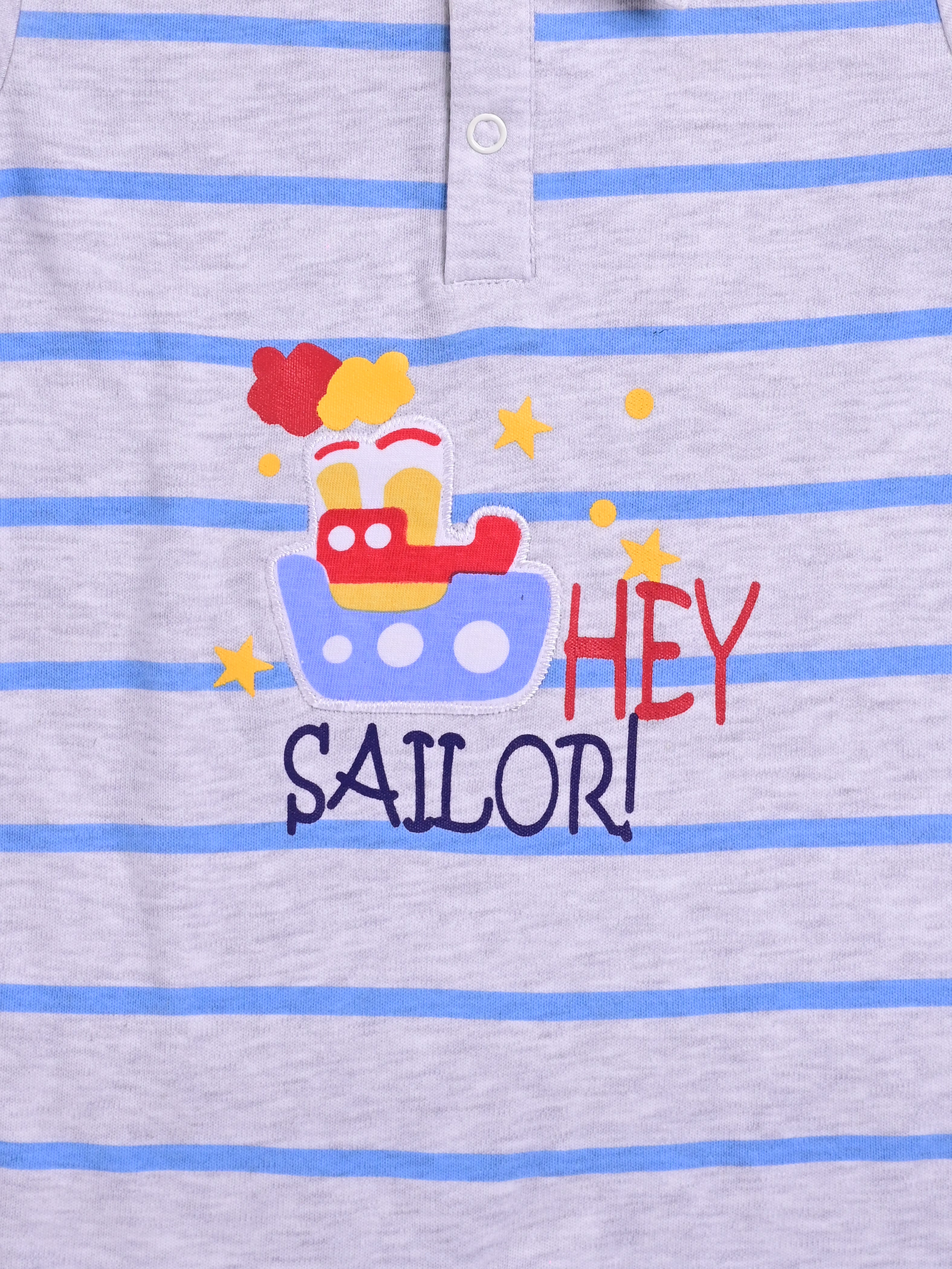 DTD Grey Color Sailor Design Infant Baby Romper S-09AB