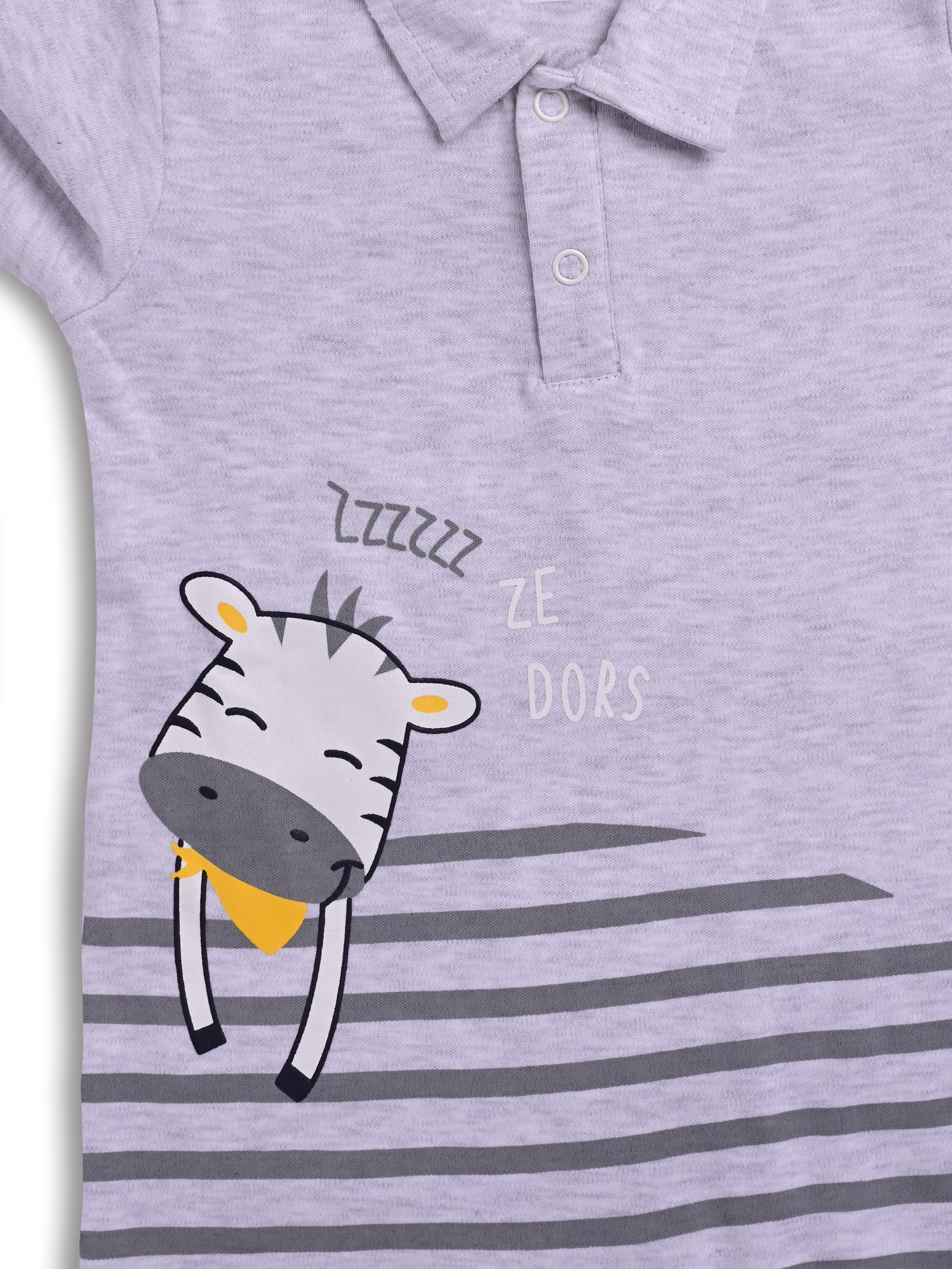 DTD Grey Color Little Cow Design Infant Baby Romper S-40BA