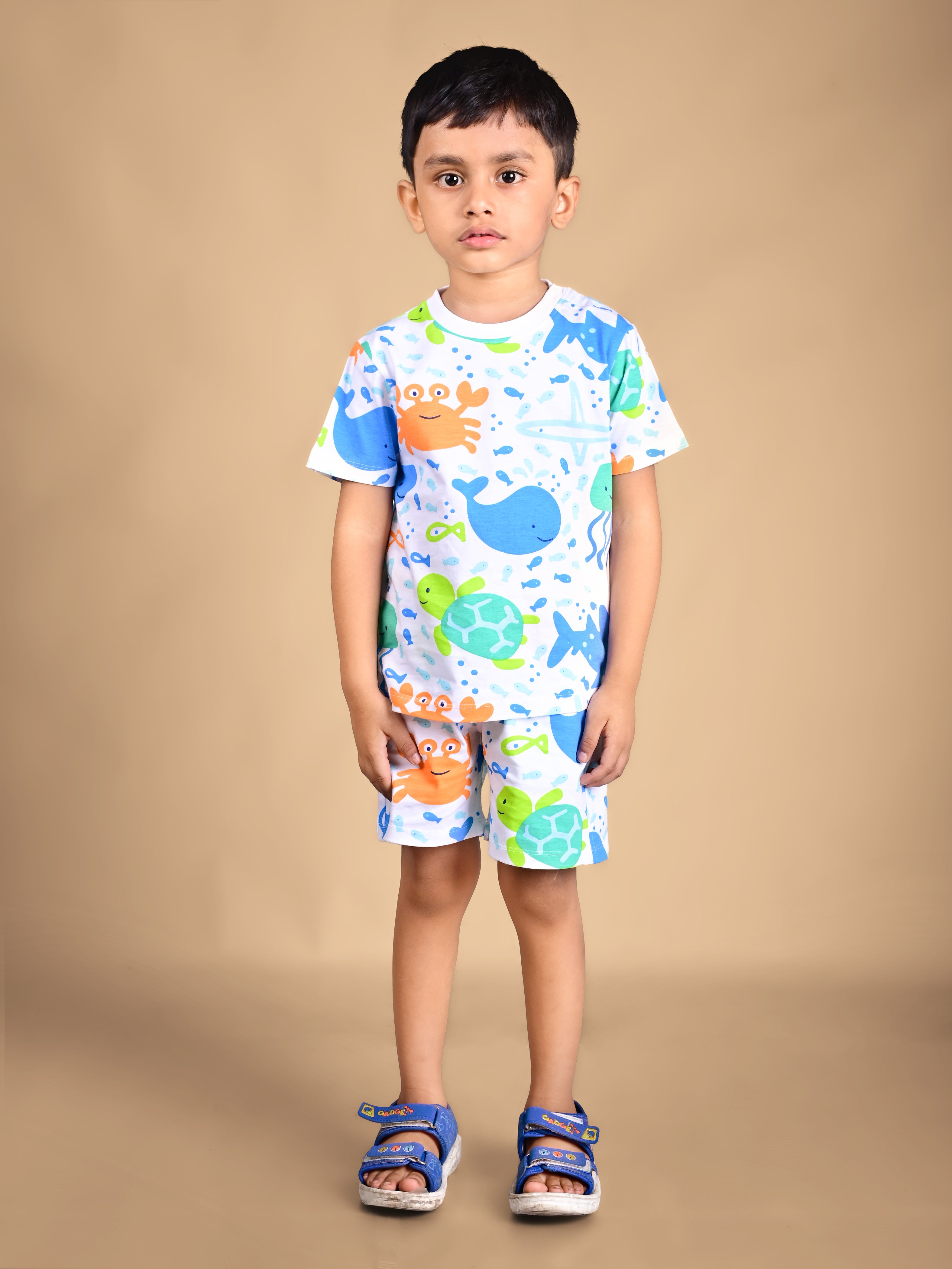 Dear To Dad Pure Cotton AO Printed Half Sleeve Boys Co-ord Set HS-COS-04