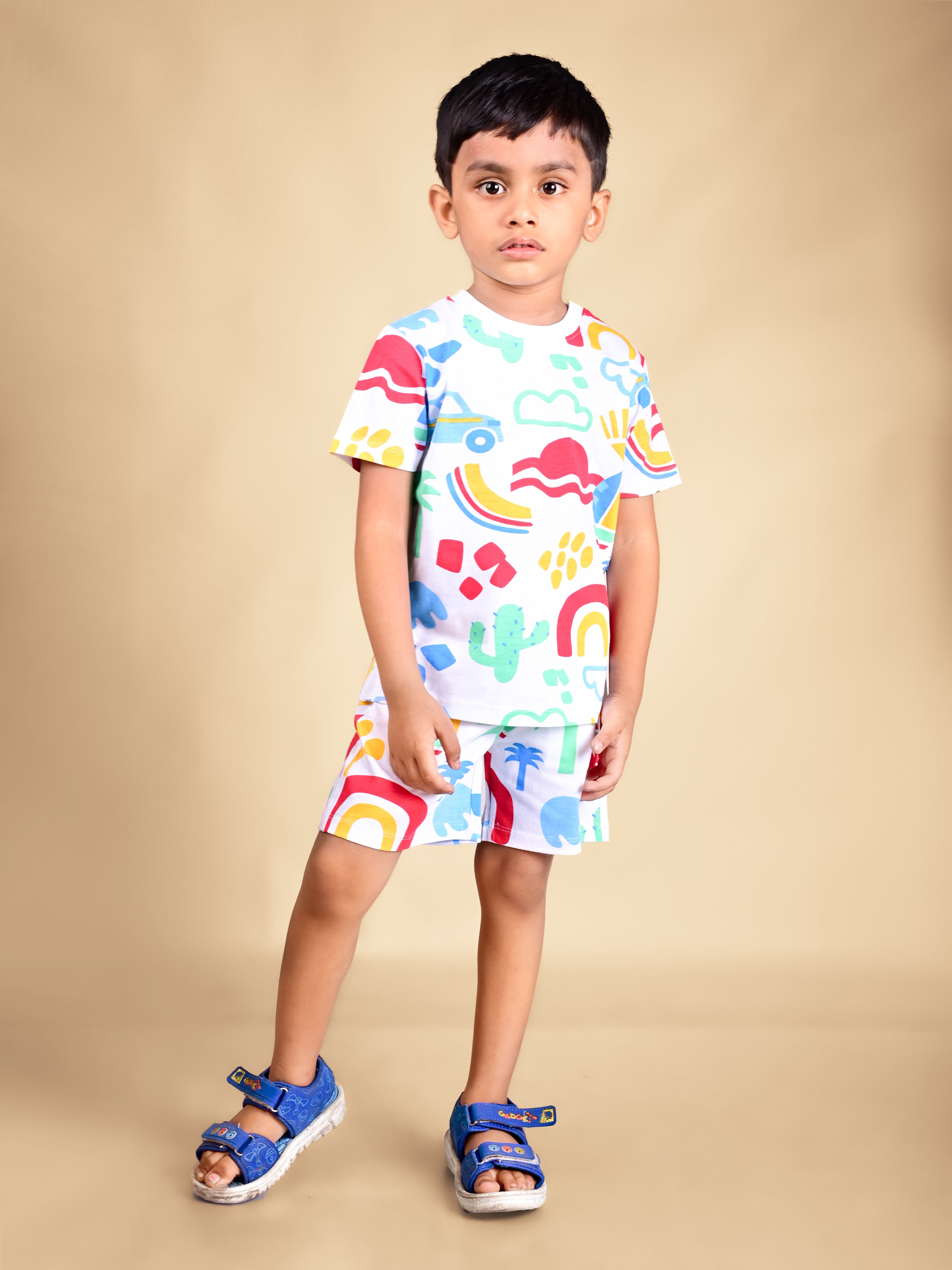 Dear To Dad Pure Cotton AO Printed Half Sleeve Boys Co-ord Set HS-COS-02