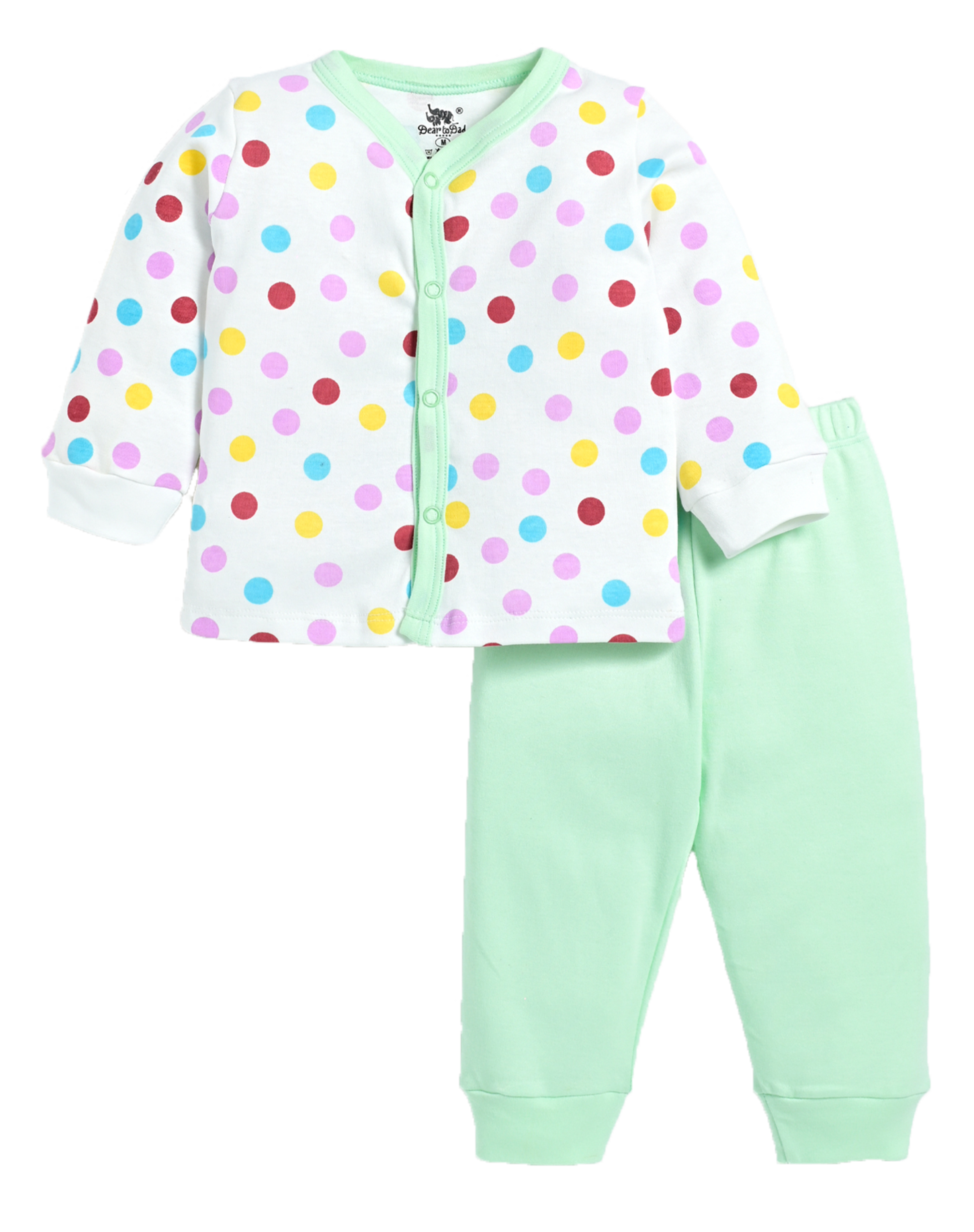 D2D All Over Full Sleeve White Color Front Open Top with Aqua Green Pant G-FO-23_Aqua Green