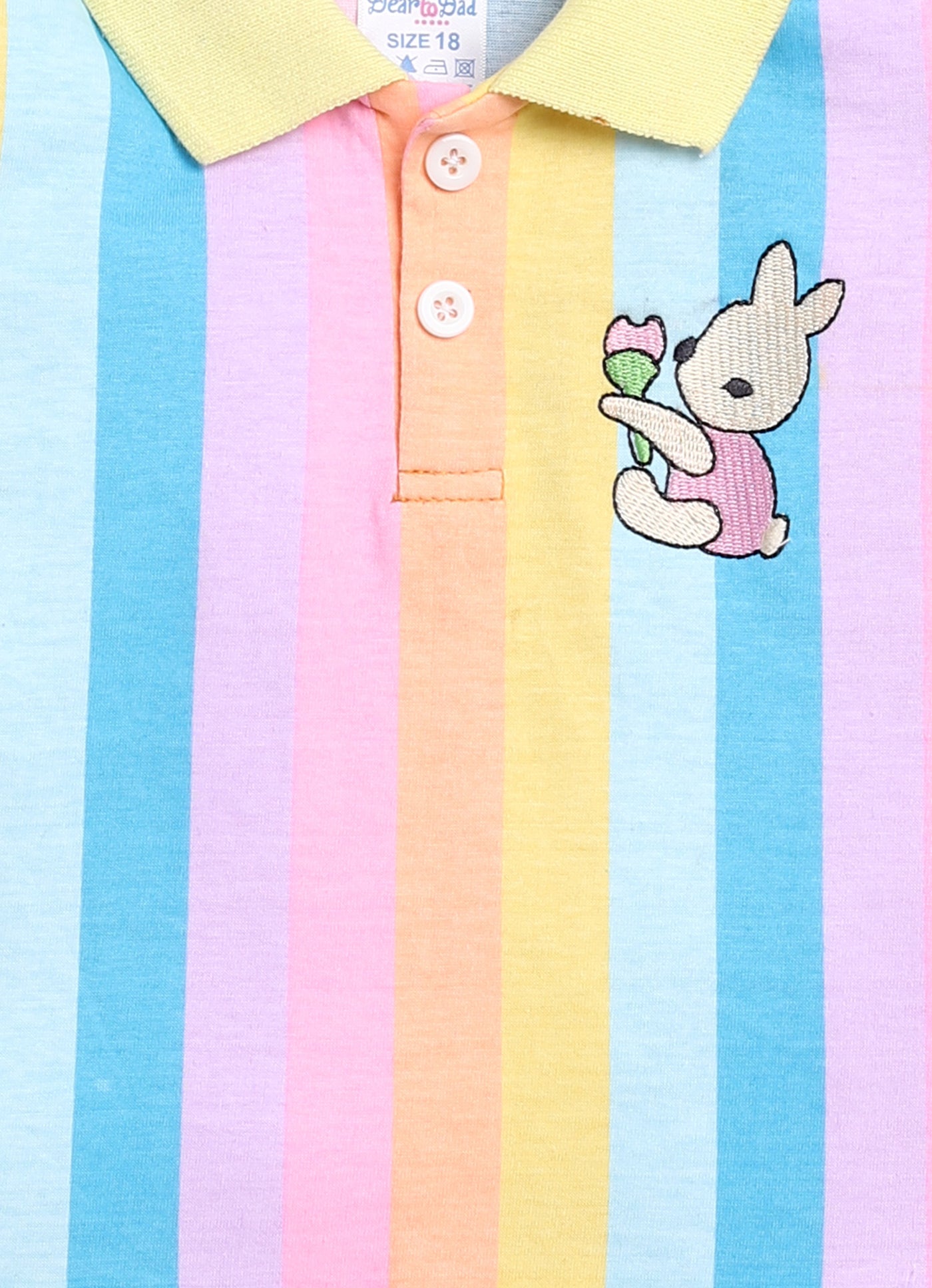 Dear To Dad Pure Cotton Rainbow Printed Half Sleeve Baby Girls Frock GF-KN-231