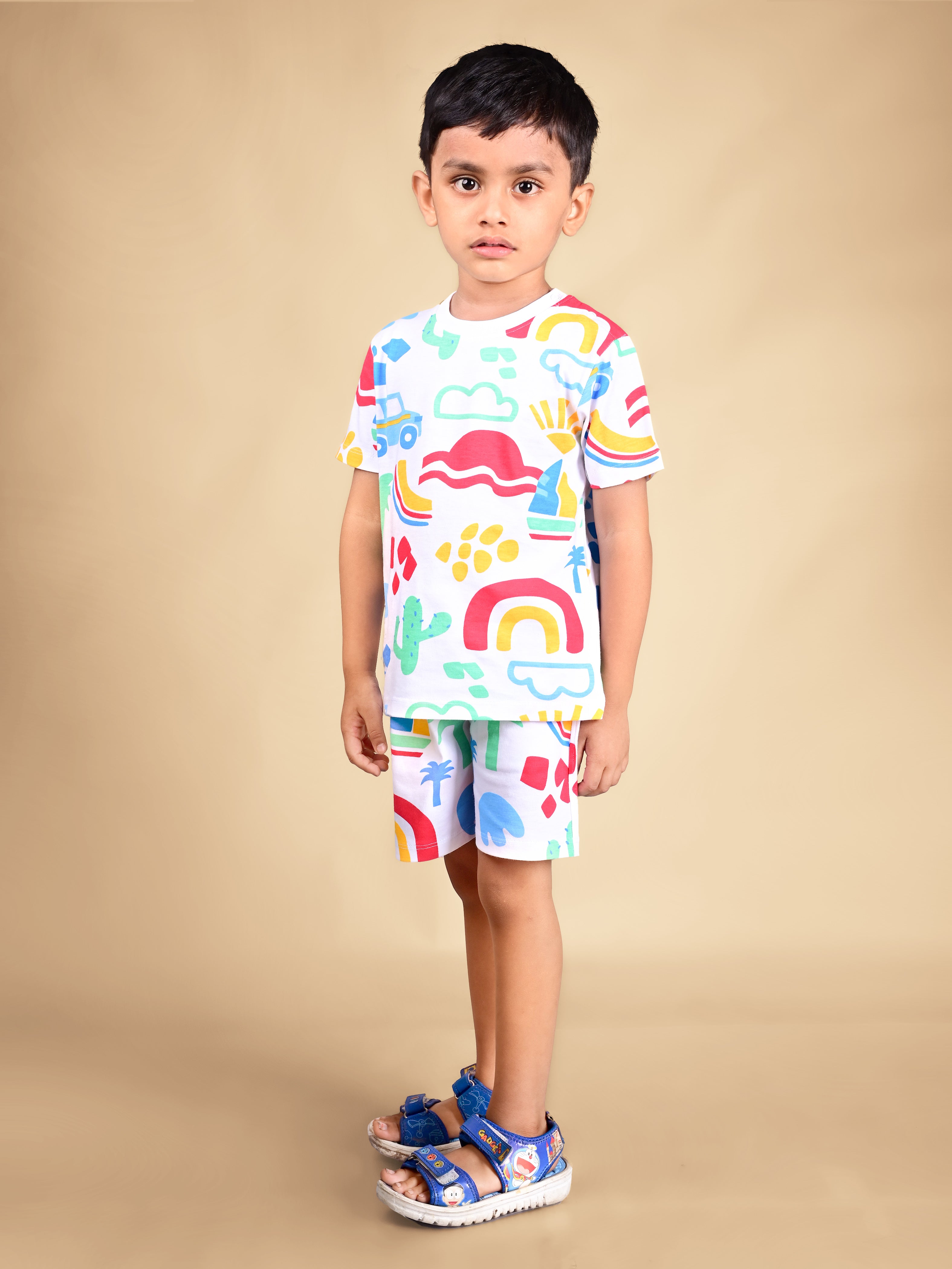 Dear To Dad Pure Cotton AO Printed Half Sleeve Boys Co-ord Set HS-COS-02