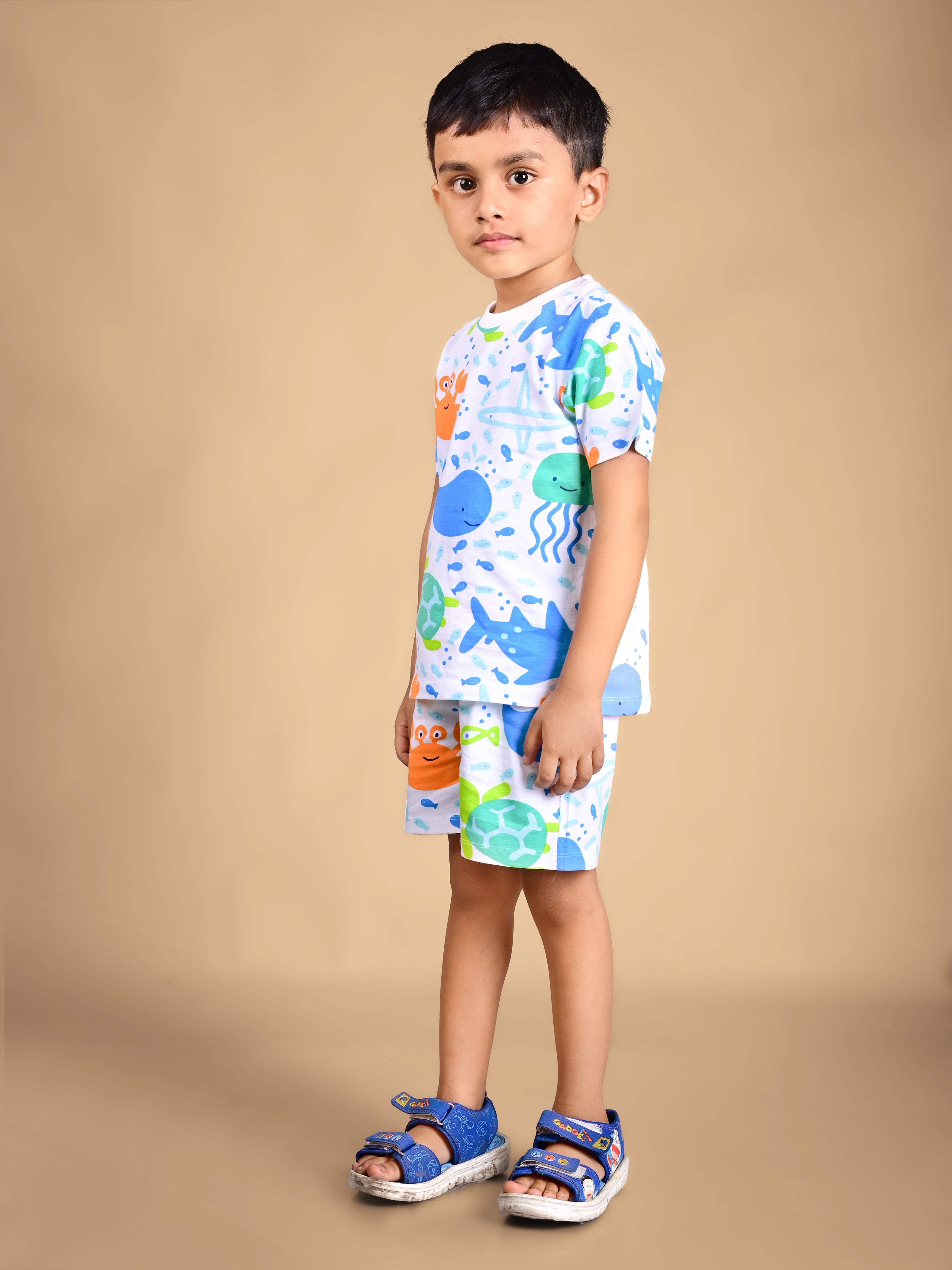 Dear To Dad Pure Cotton AO Printed Half Sleeve Boys Co-ord Set HS-COS-04