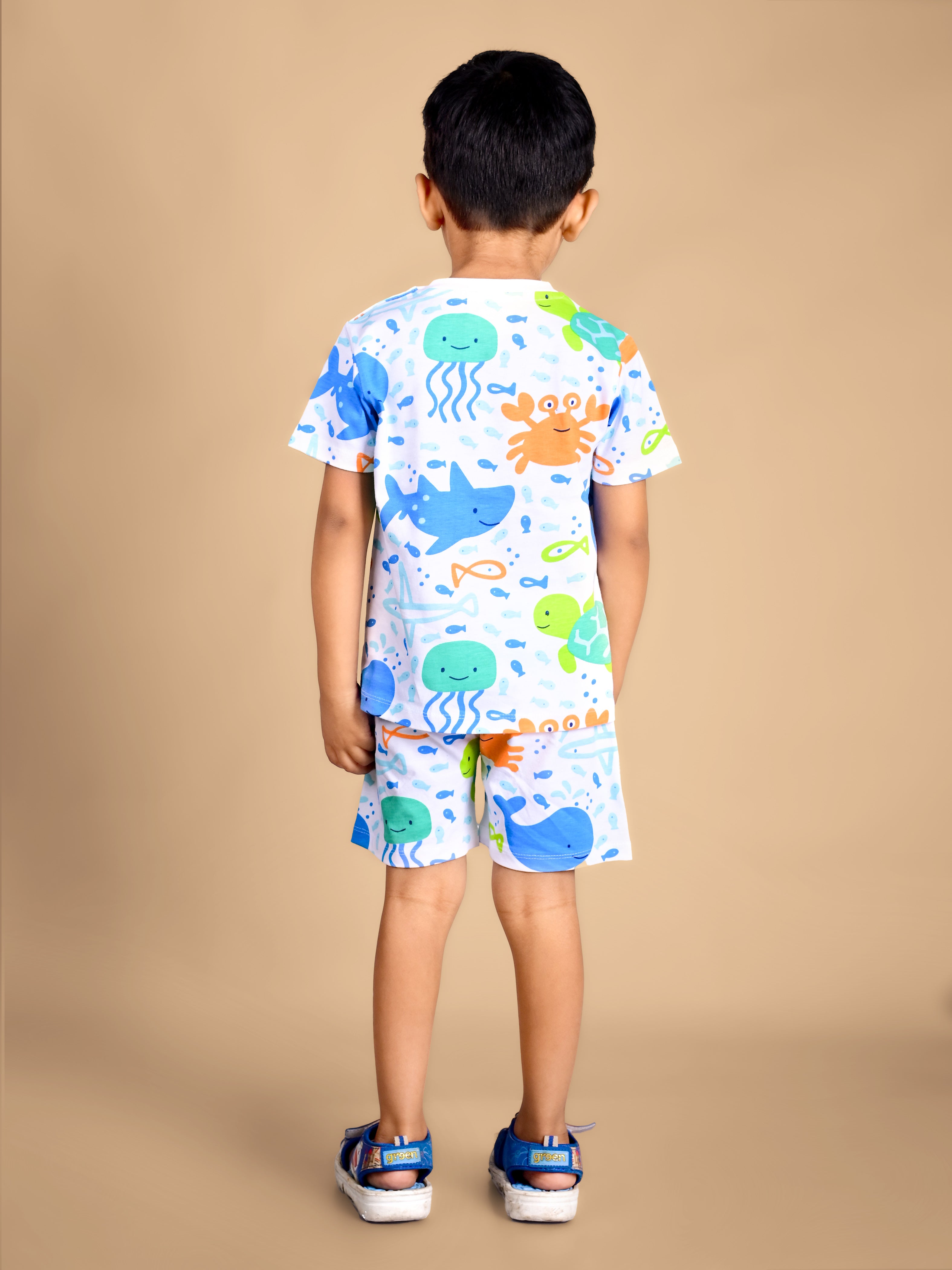 Dear To Dad Pure Cotton AO Printed Half Sleeve Boys Co-ord Set HS-COS-04