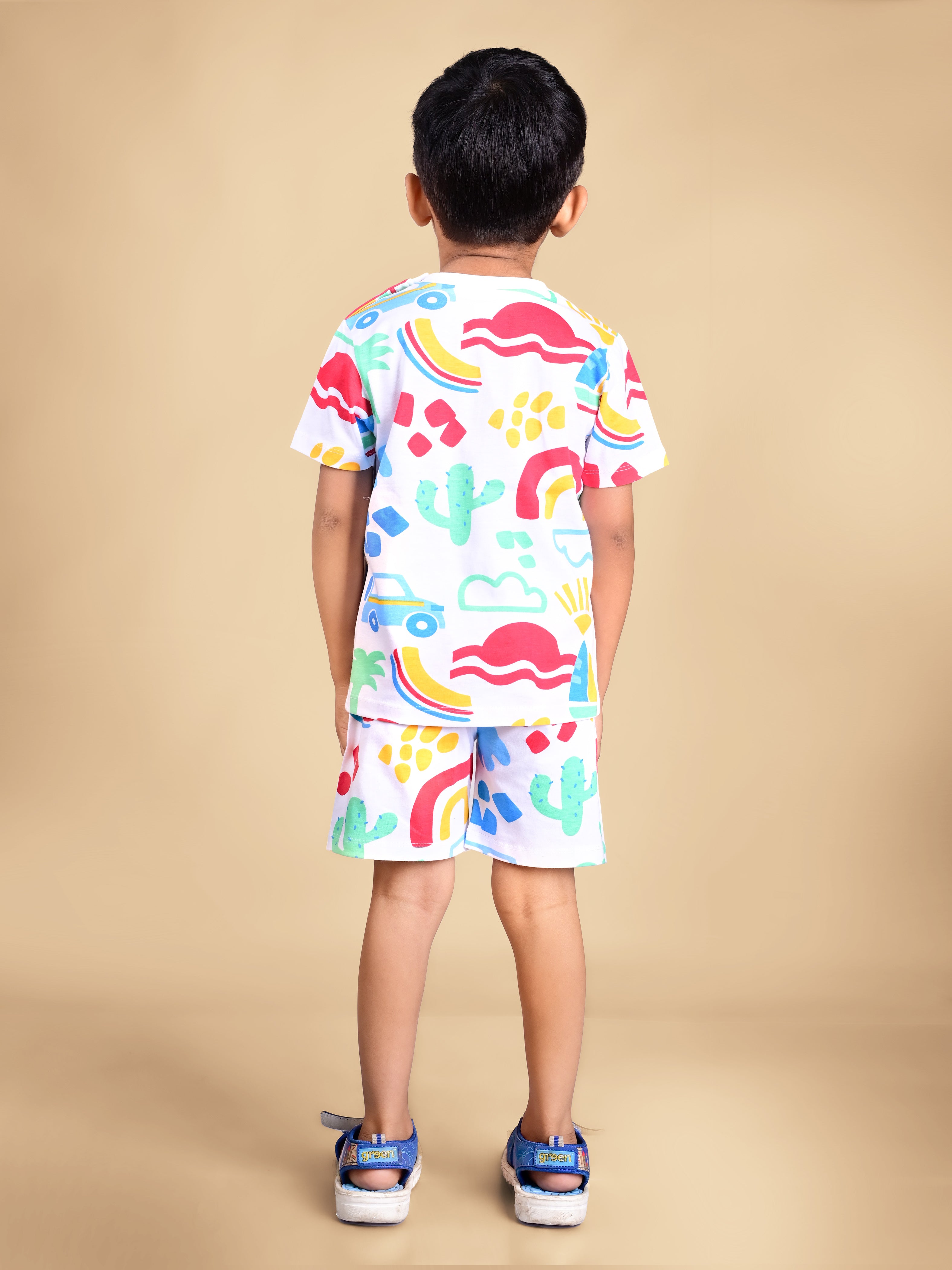 Dear To Dad Pure Cotton AO Printed Half Sleeve Boys Co-ord Set HS-COS-02