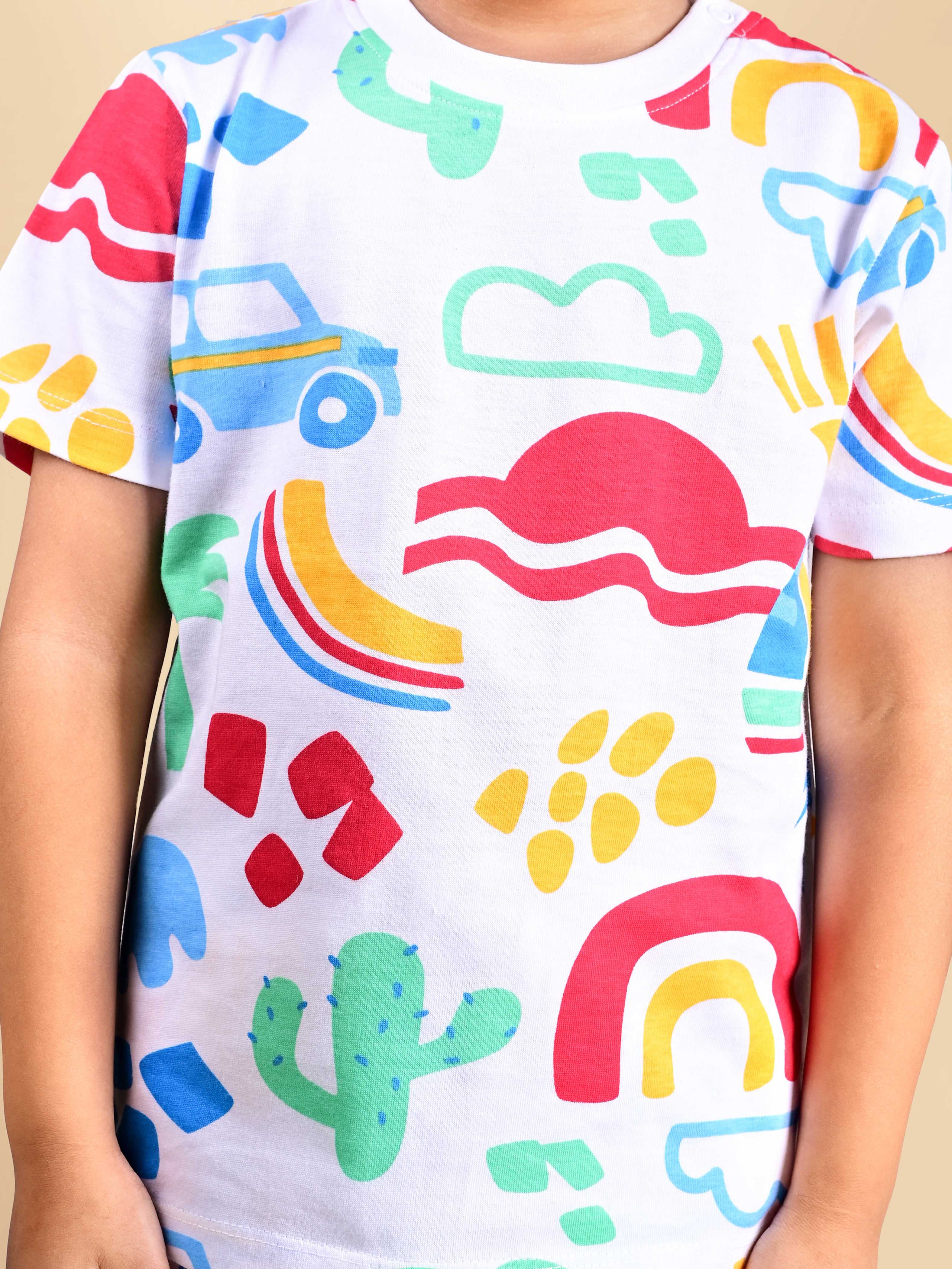 Dear To Dad Pure Cotton AO Printed Half Sleeve Boys Co-ord Set HS-COS-02
