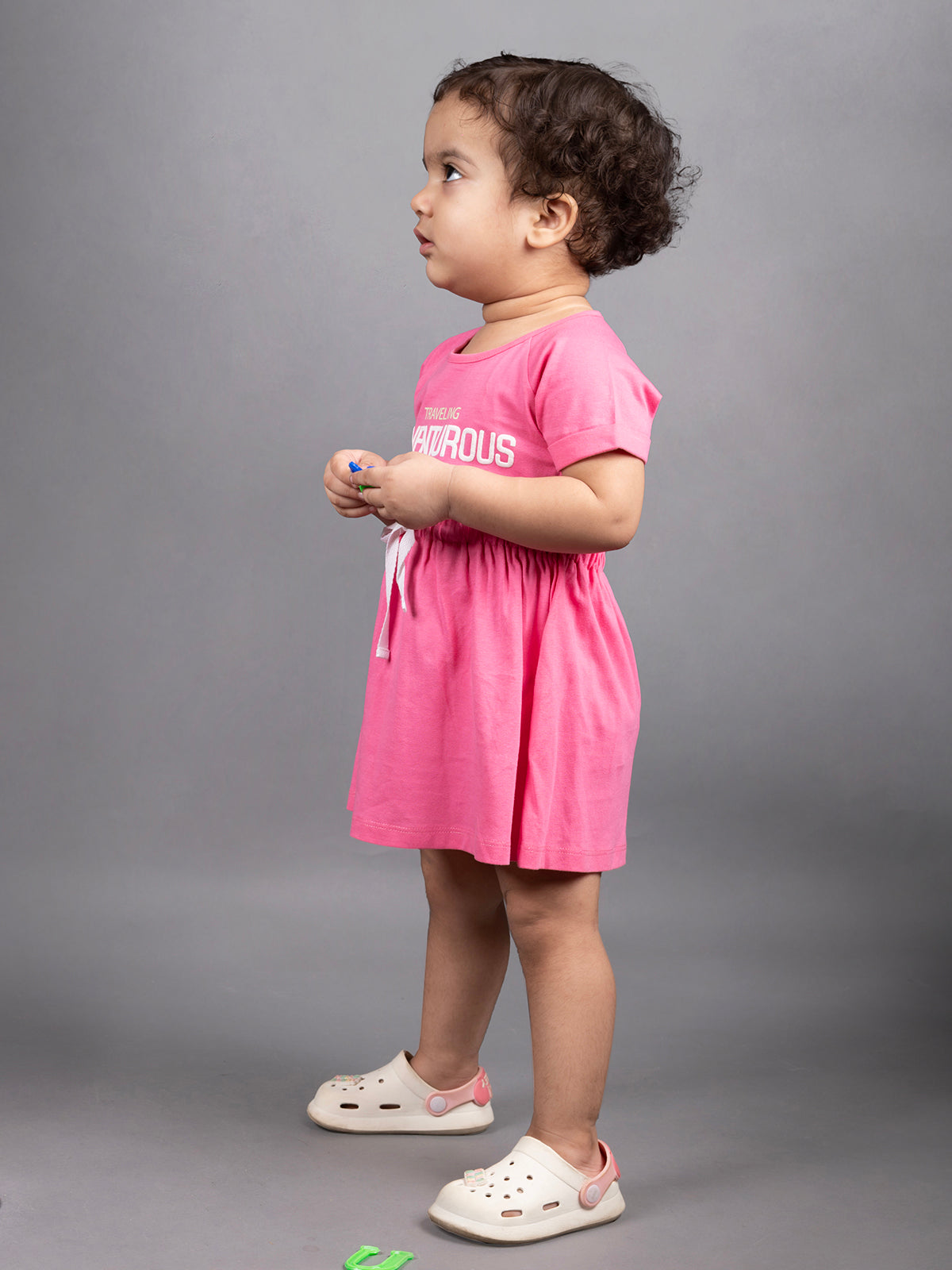 Dear To Dad Pure Cotton Pink Color Girls Frock FRK-005
