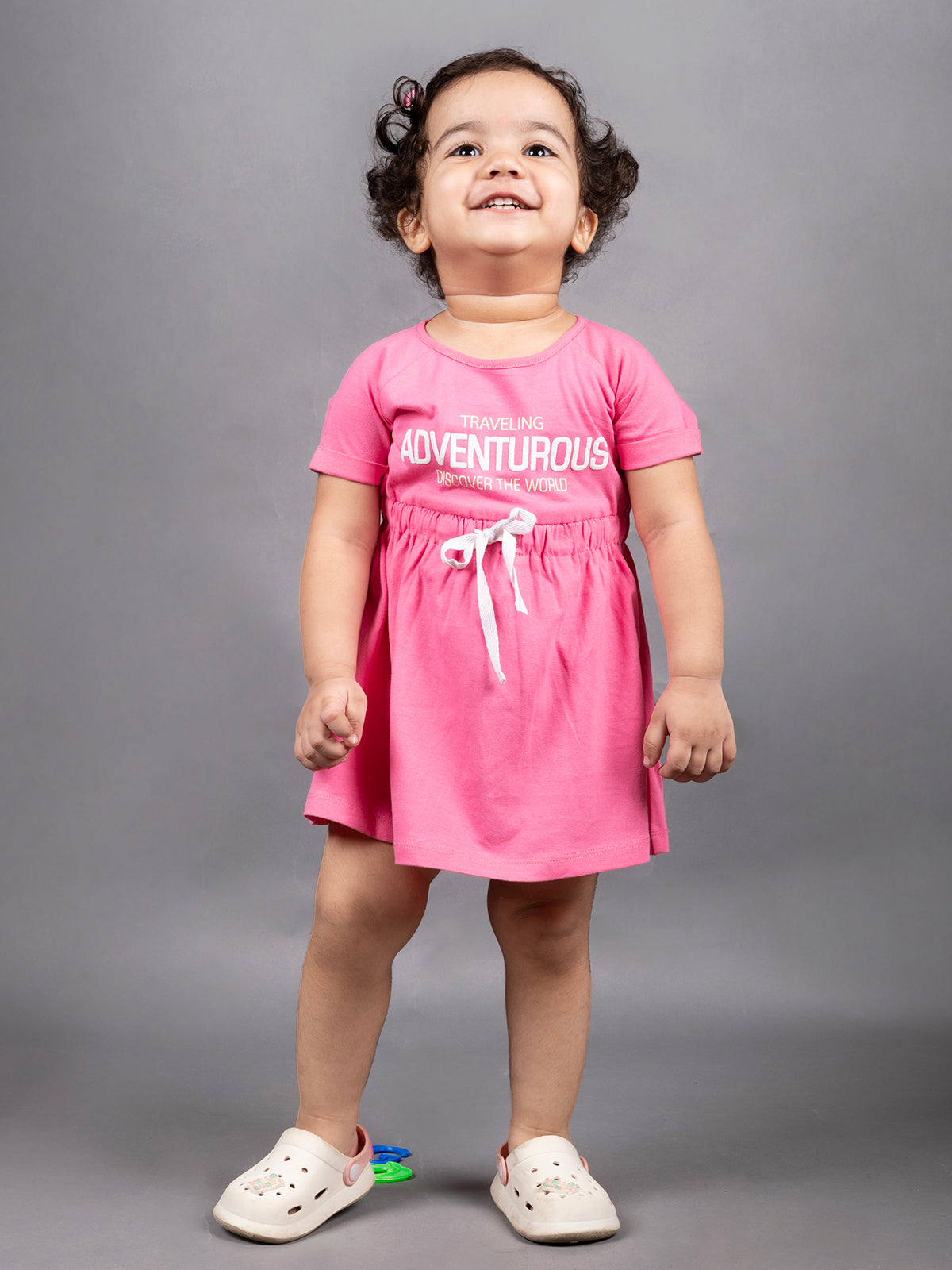 Dear To Dad Pure Cotton Pink Color Girls Frock FRK-005