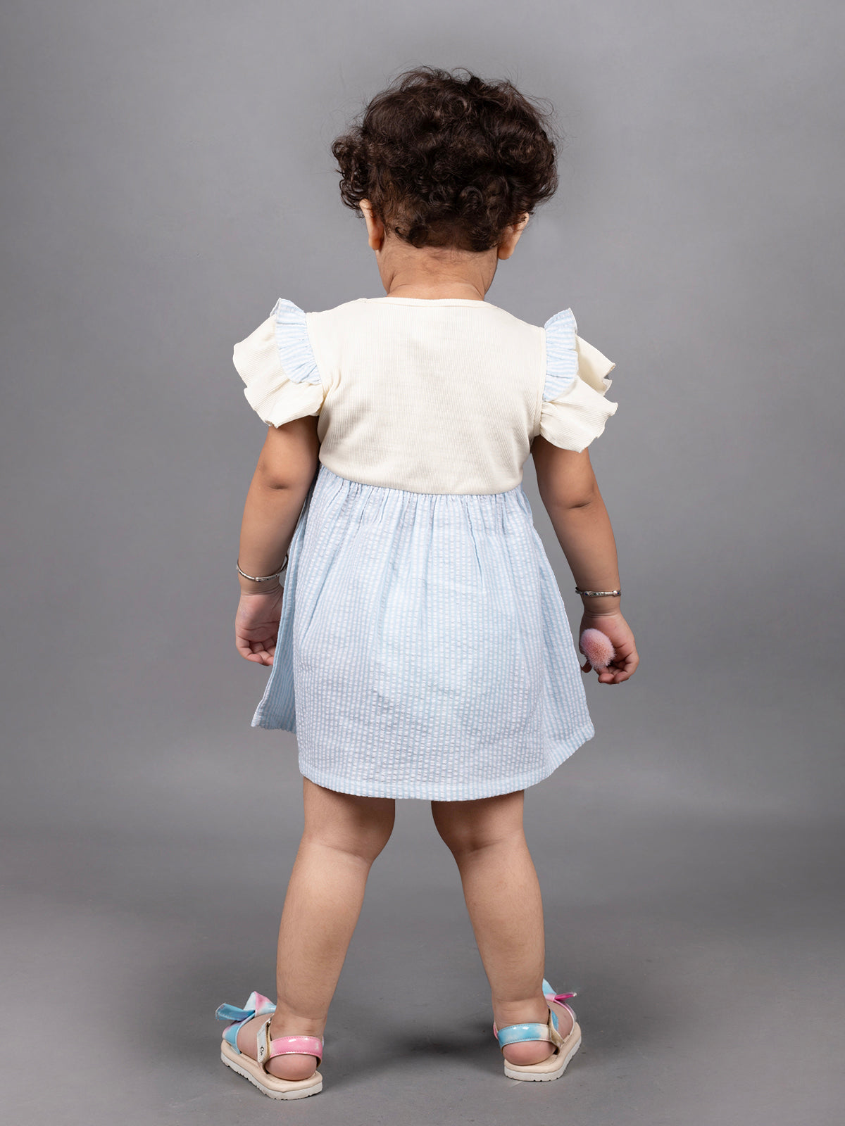 Dear To Dad Pure Cotton Grey Color Girls Frock FRK-006