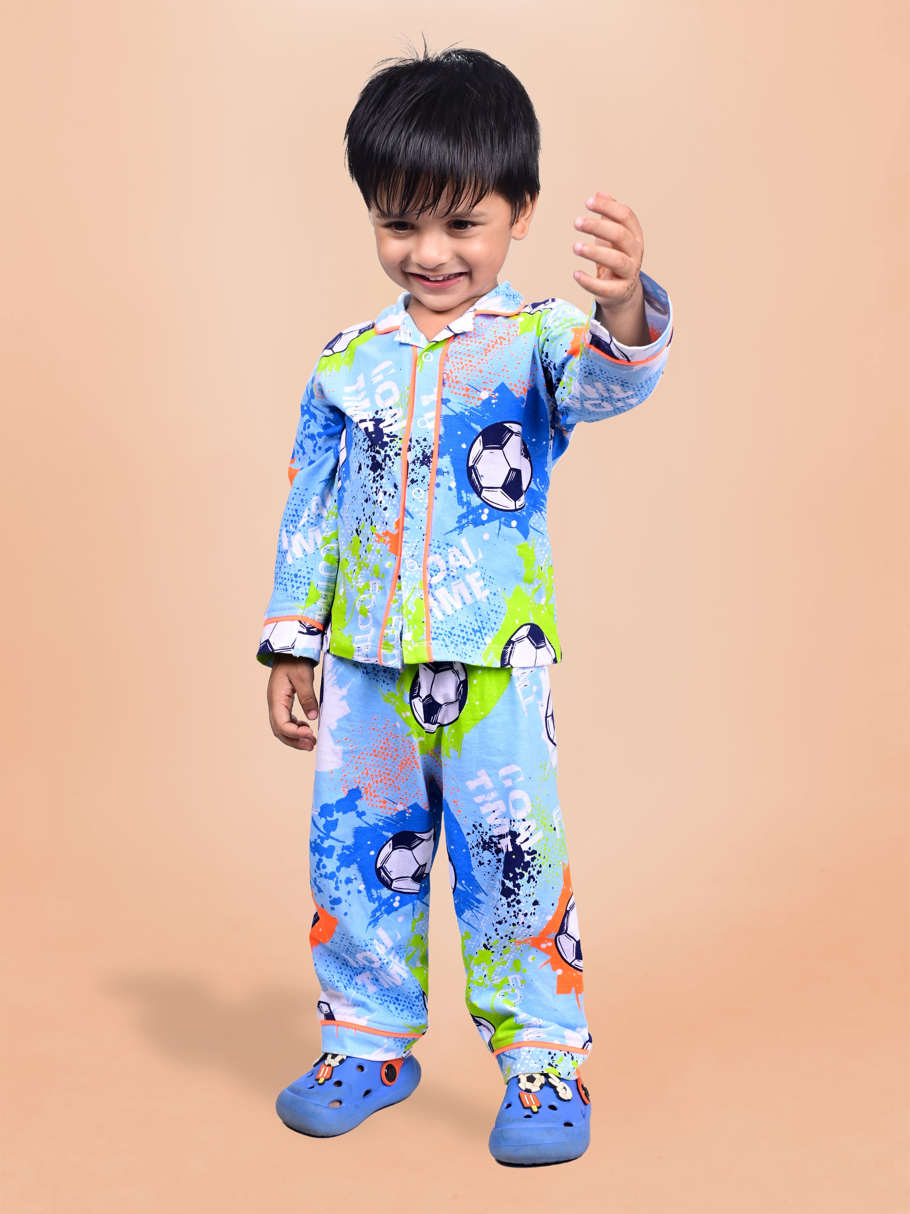 DTD Football All Over Printed Baby Boys Night Suit ON-B-FS-NS-03