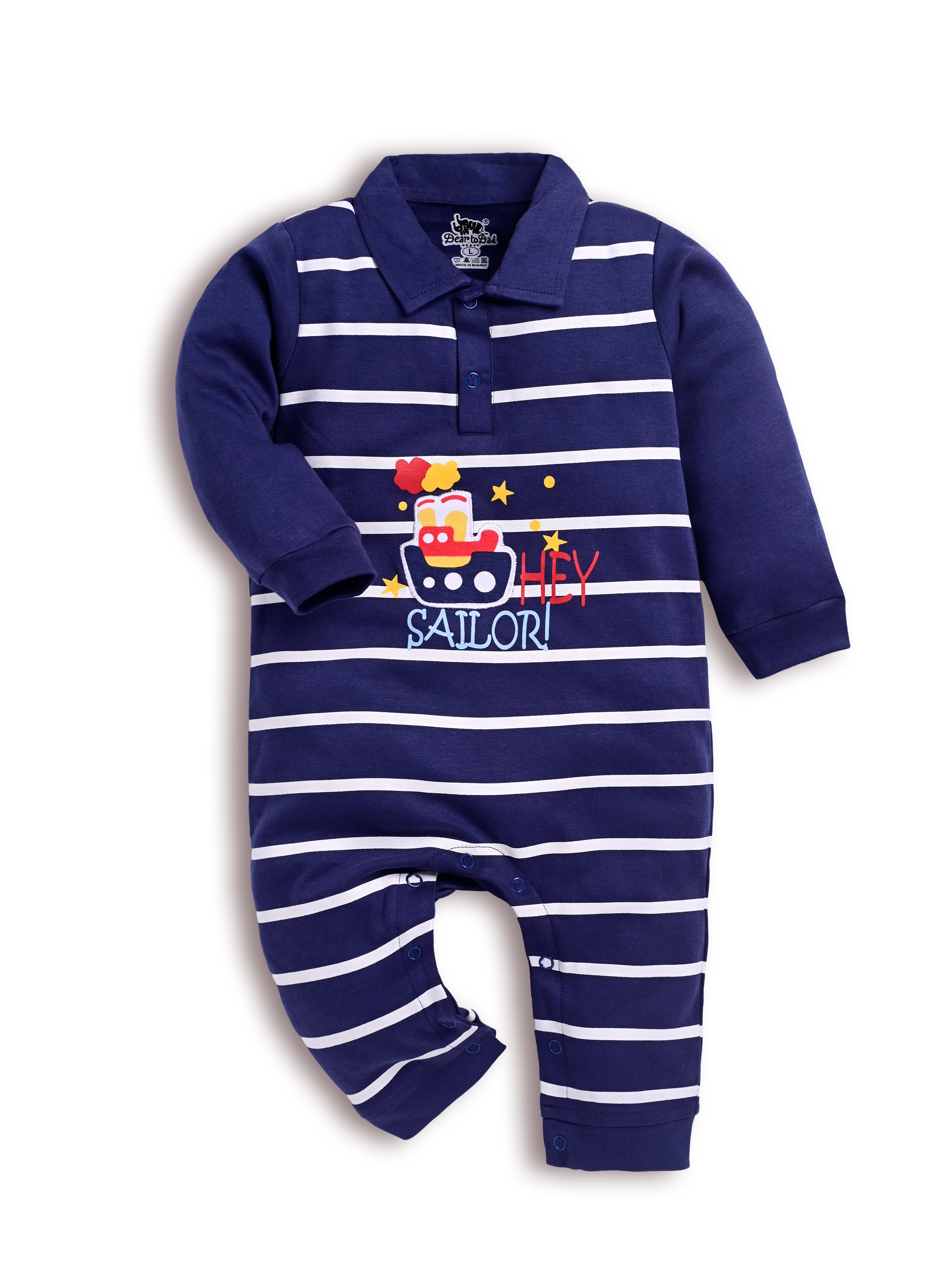 DTD Blue Sailor Design Infant Baby Romper S-09AA