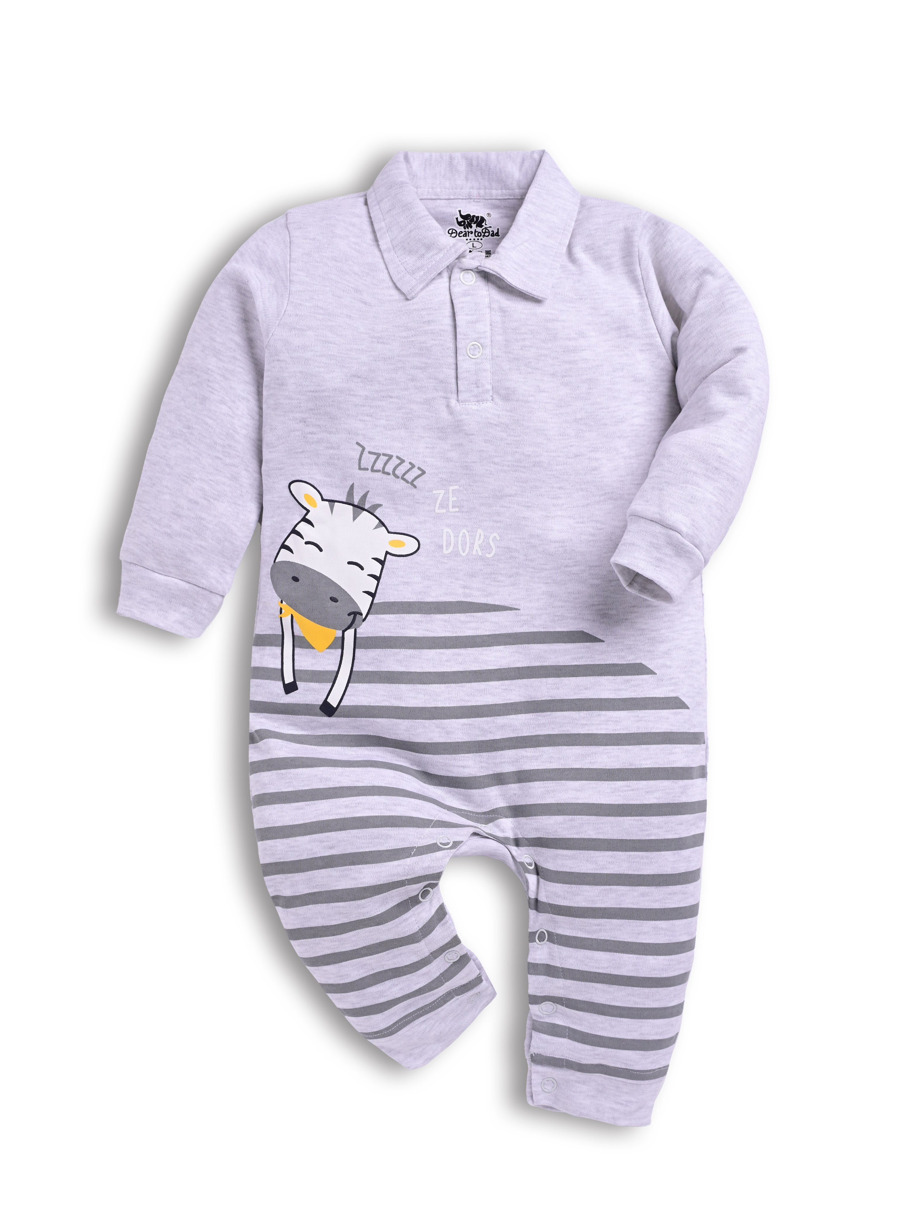 DTD Grey Color Little Cow Design Infant Baby Romper S09-AB