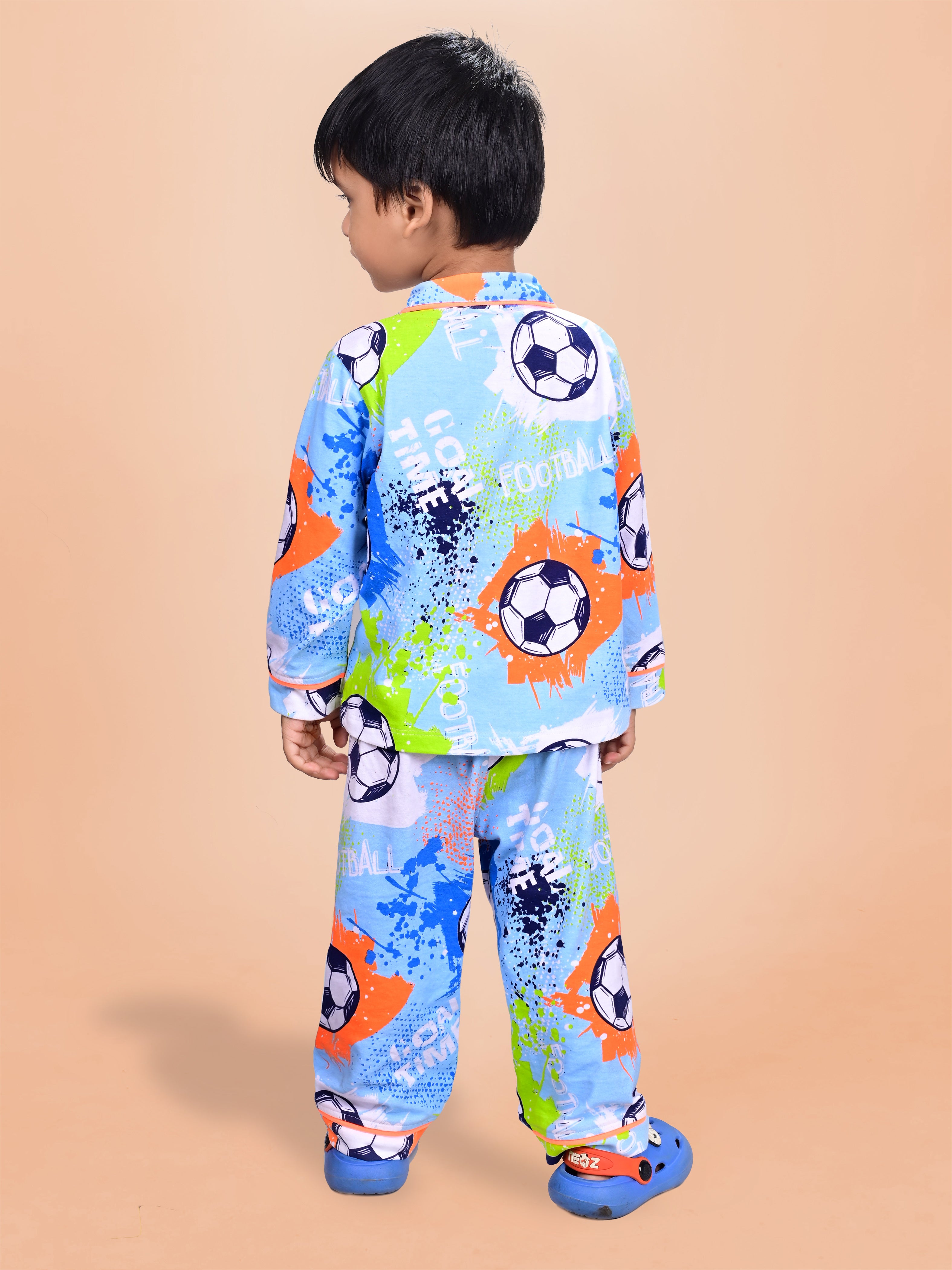 DTD Football All Over Printed Baby Boys Night Suit ON-B-FS-NS-03