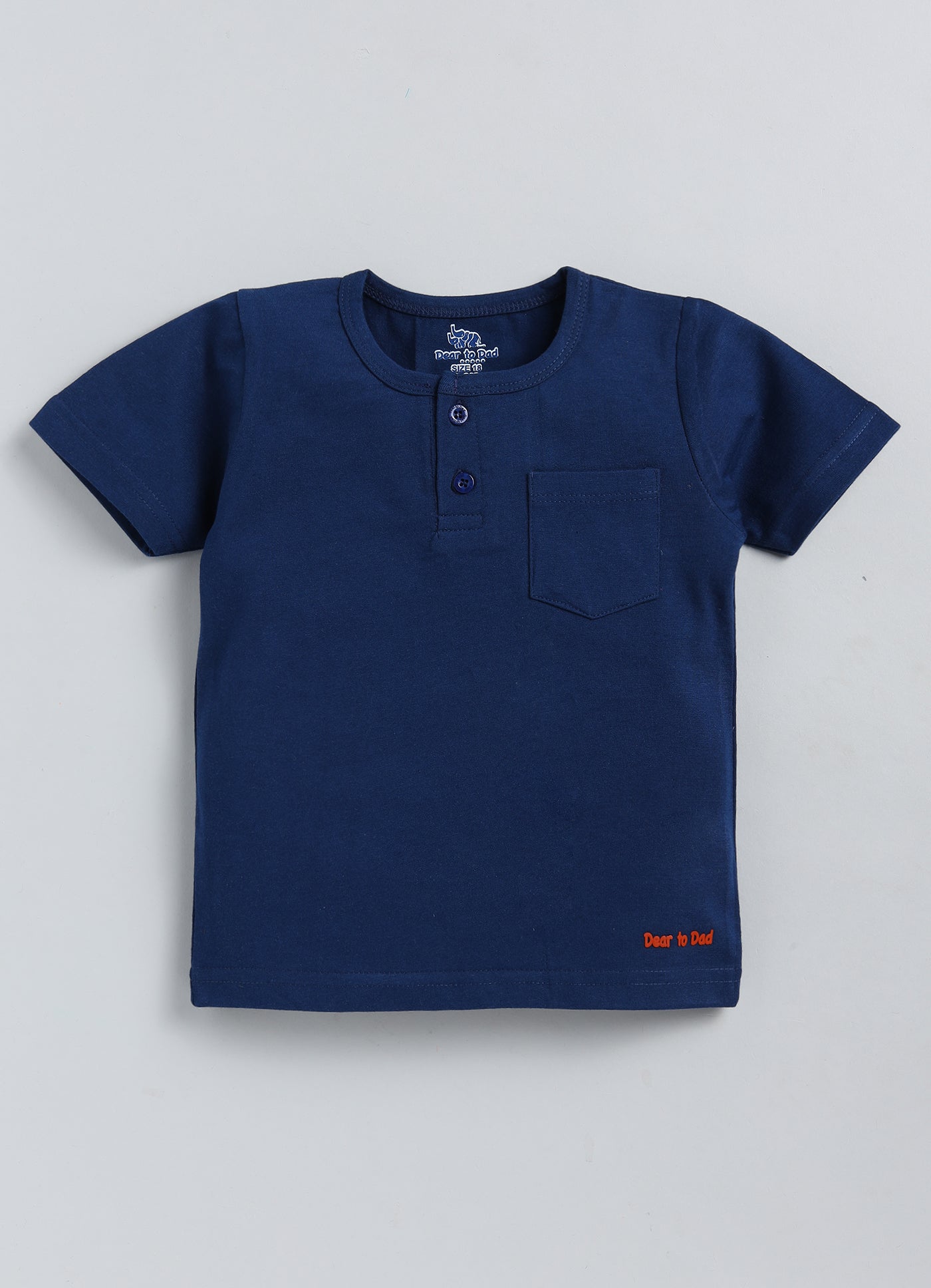 DTD Solid Color Boys T-Shirt- Pack of 2- Box Placket-BT-713C