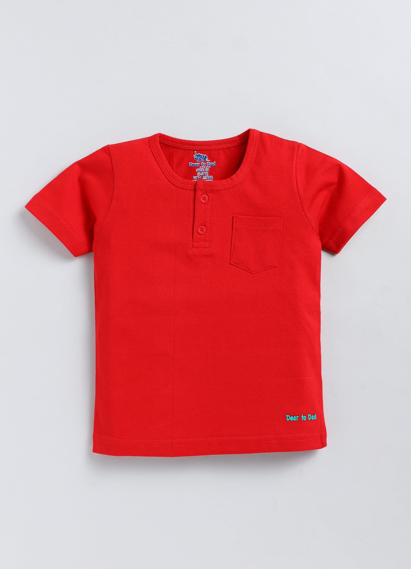 DTD Solid Color Boys T-Shirt- Pack of 2- Box Placket-BT-713A