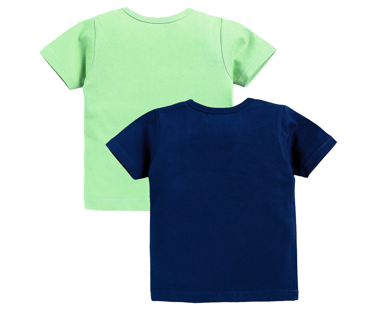 DTD Solid Color Boys T-Shirt- Pack of 2- Box Placket-BT-713C