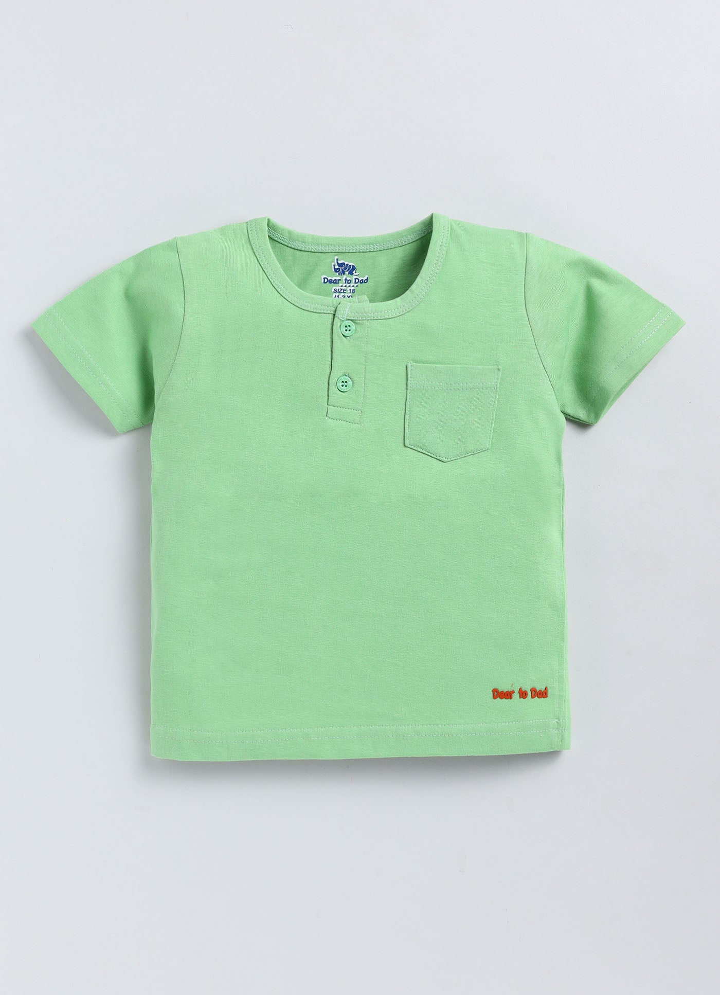 DTD Solid Color Boys T-Shirt- Pack of 2- Box Placket-BT-713C