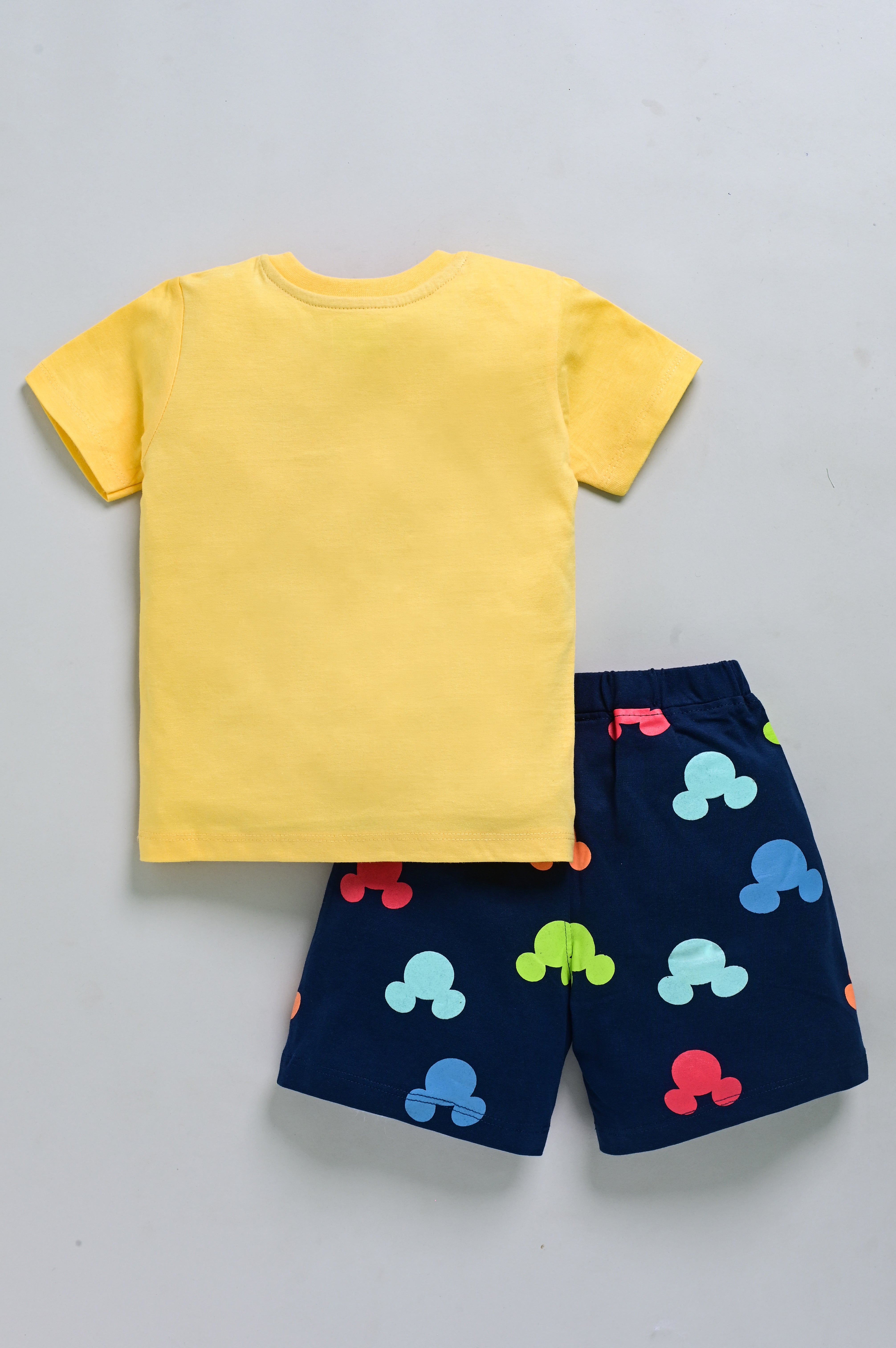 DTD Yellow Color Half Sleeve T-Shirt with Blue Shorts for Boys B-HS- 001