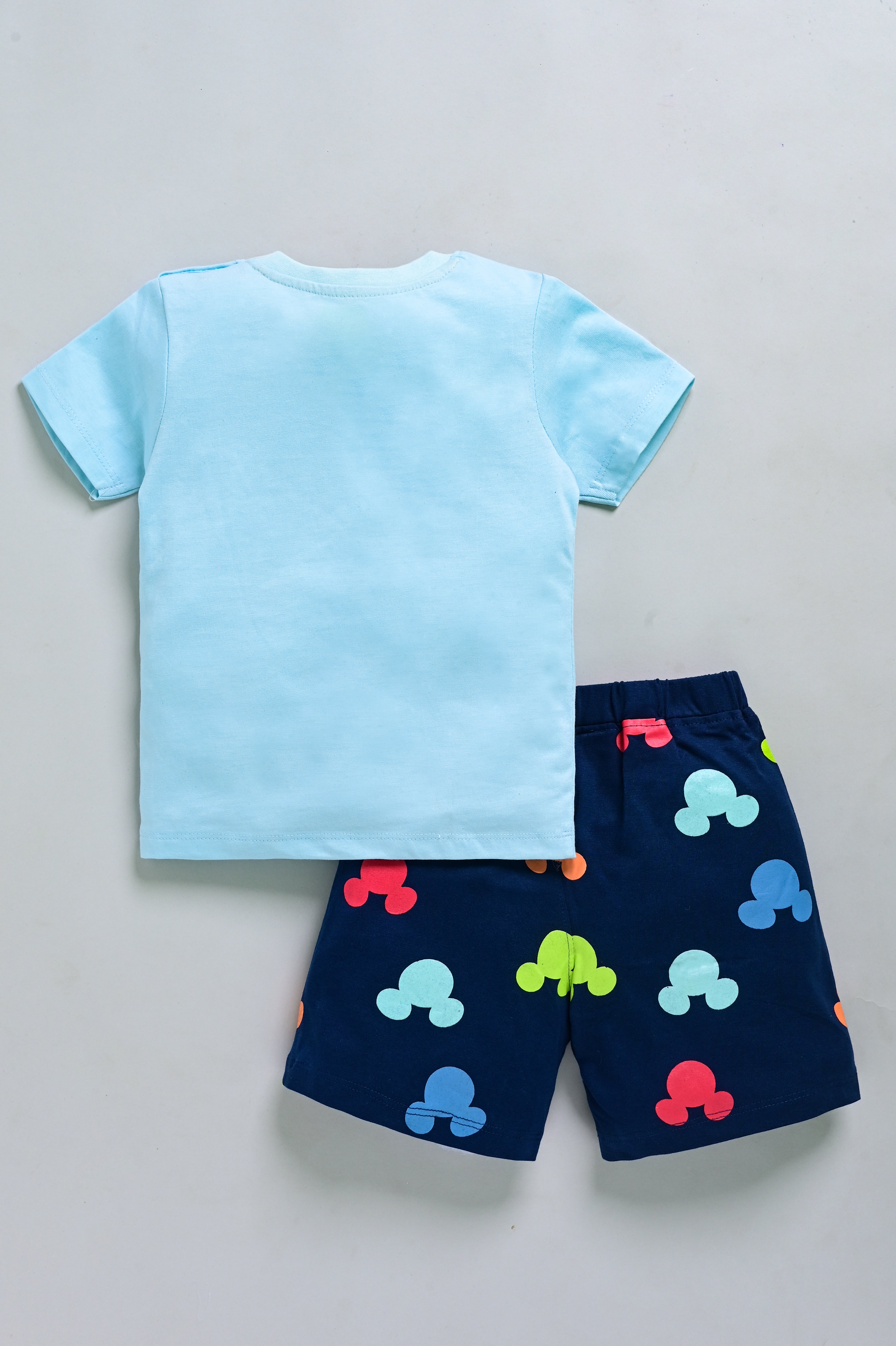 DTD Sky Blue Color Half Sleeve T-Shirt with Blue Shorts for Boys B-HS- 002