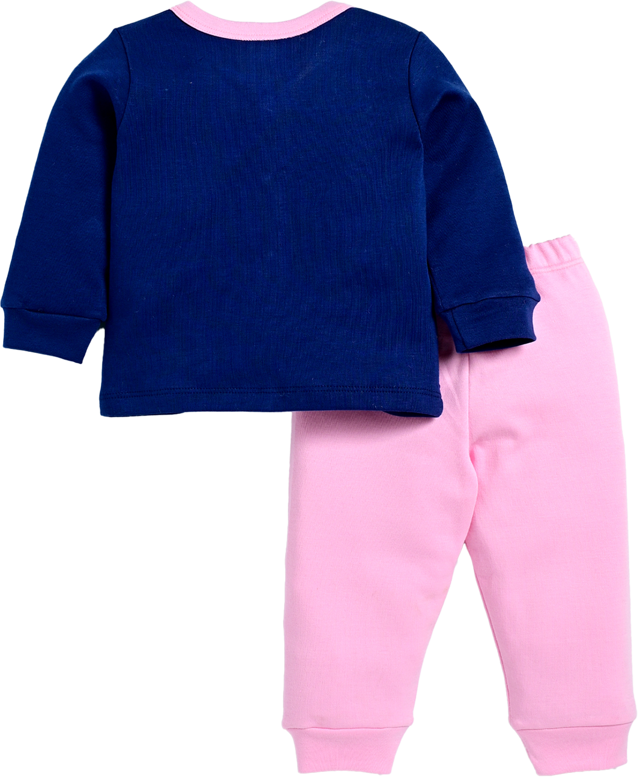 D2D All Over Full Sleeve Blue Color Front Open Top with Pink Pant G-FO-23_Navi Blue