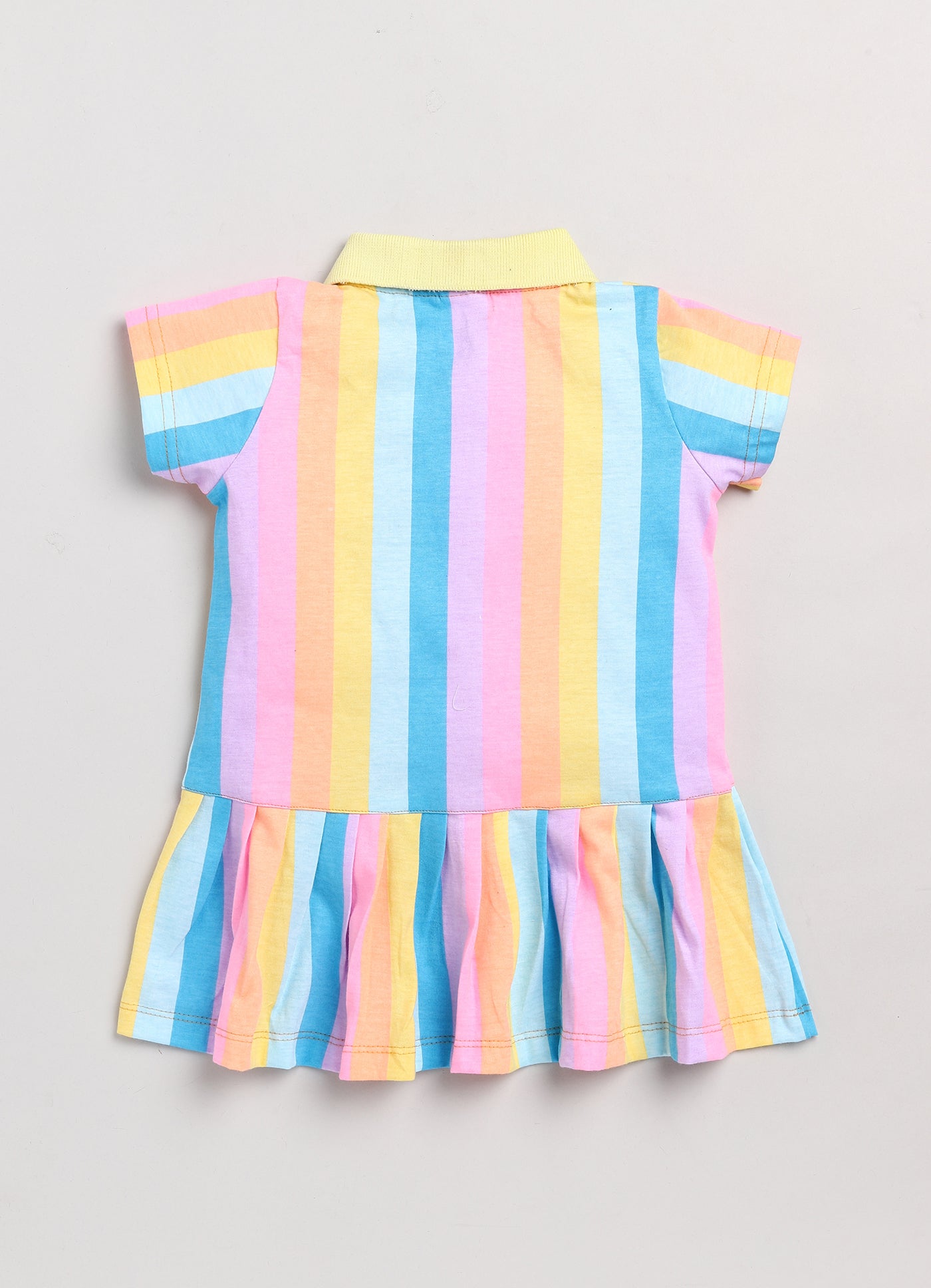Dear To Dad Pure Cotton Rainbow Printed Half Sleeve Baby Girls Frock GF-KN-231