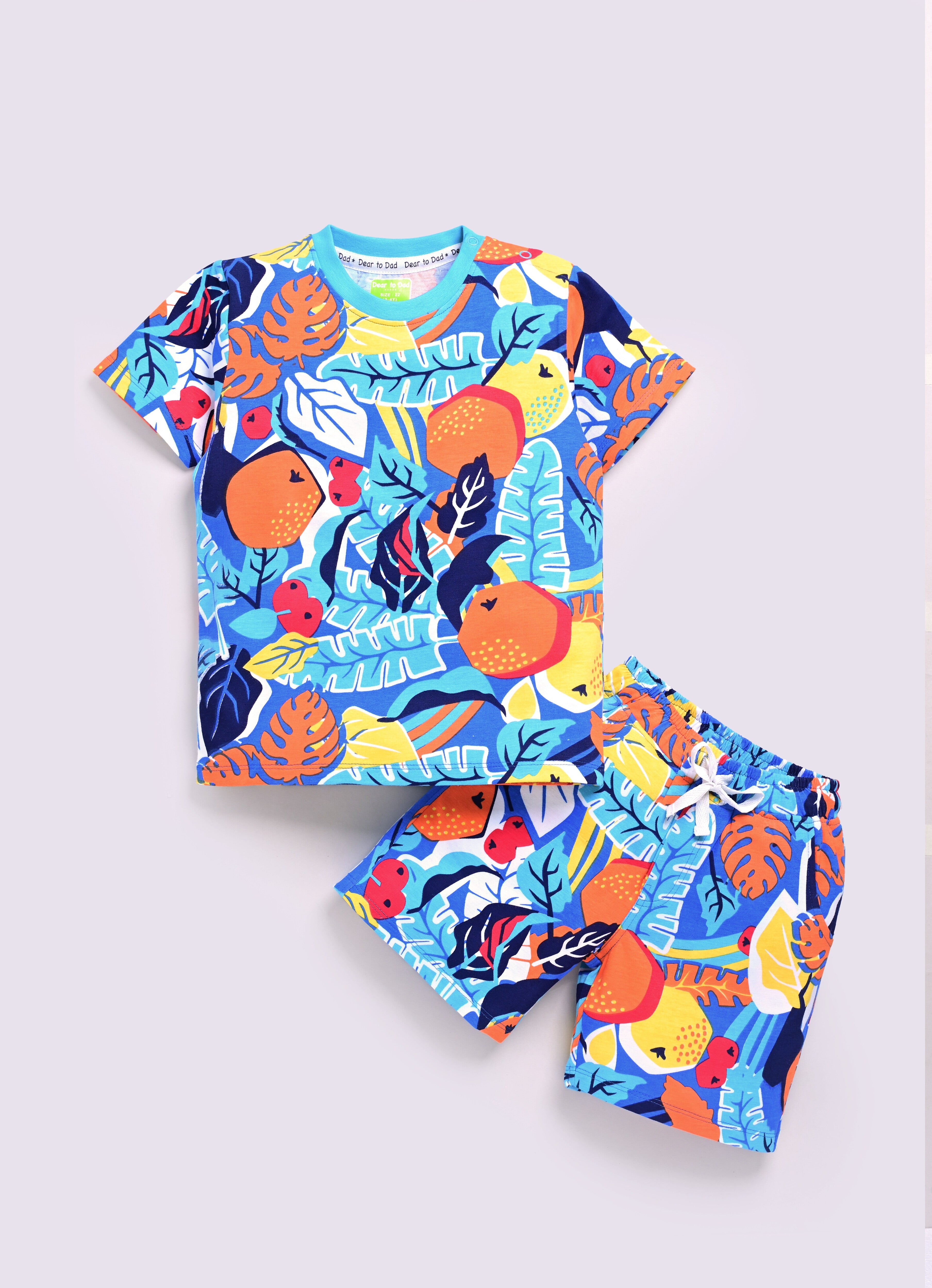 Dear To Dad Pure Cotton AOP Printed Half Sleeve Boys Co-ord Set HS-COS-06