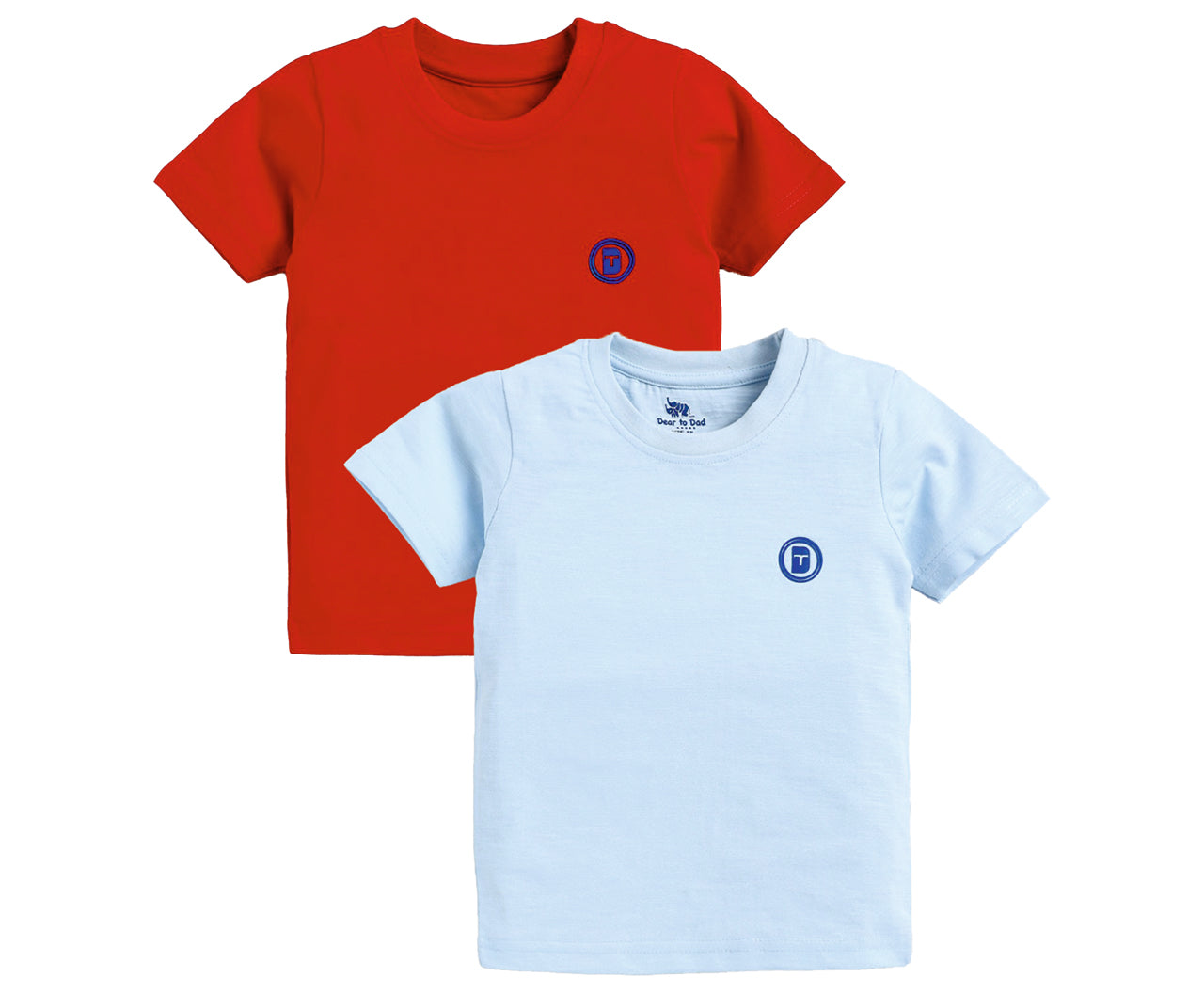 DTD Solid Color Boys T-Shirt- Pack of 2- Chest Logo-BT-712A