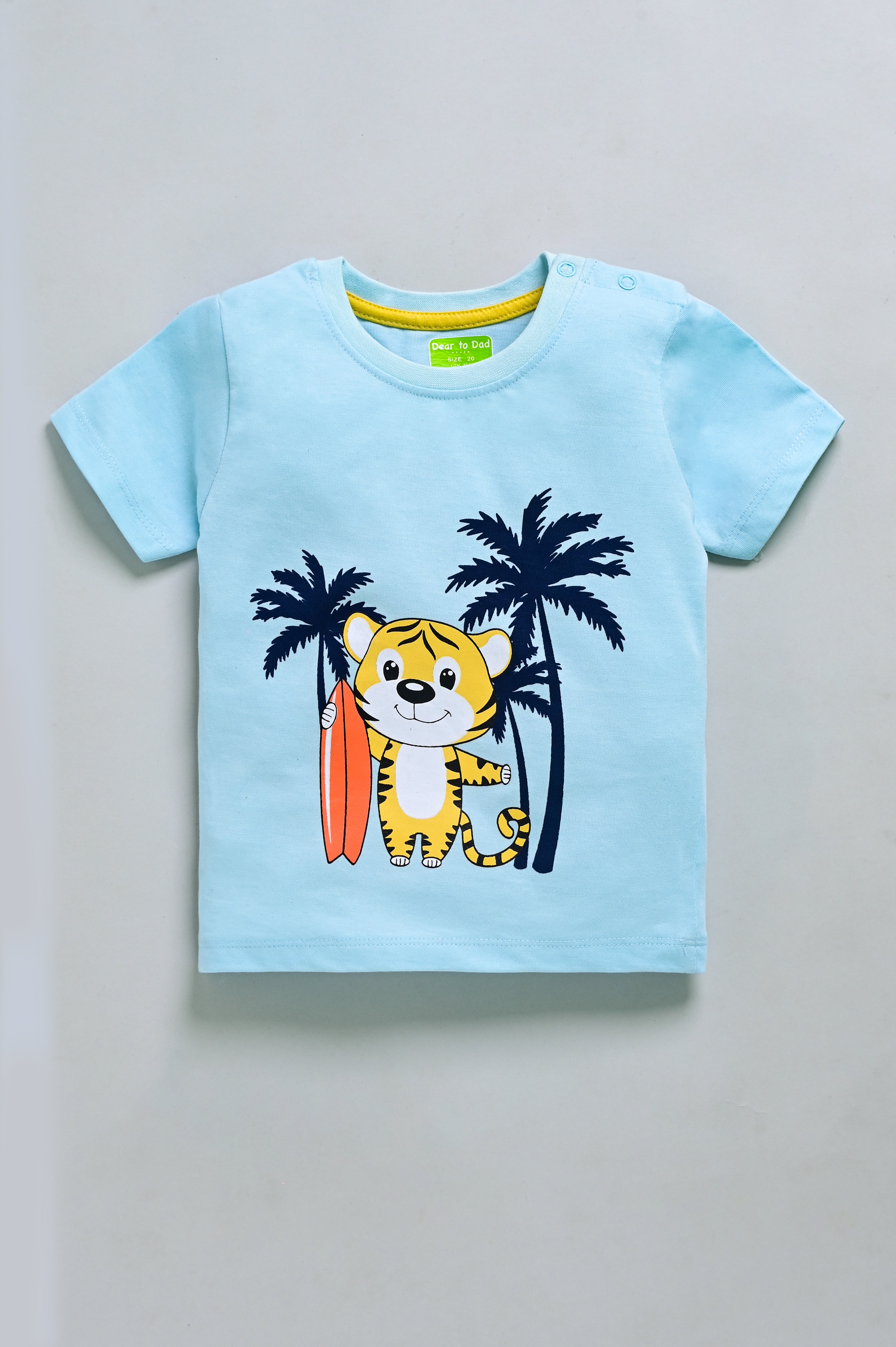 DTD Yellow Color Half Sleeve T-Shirt with Blue Shorts for Boys B-HS- 002