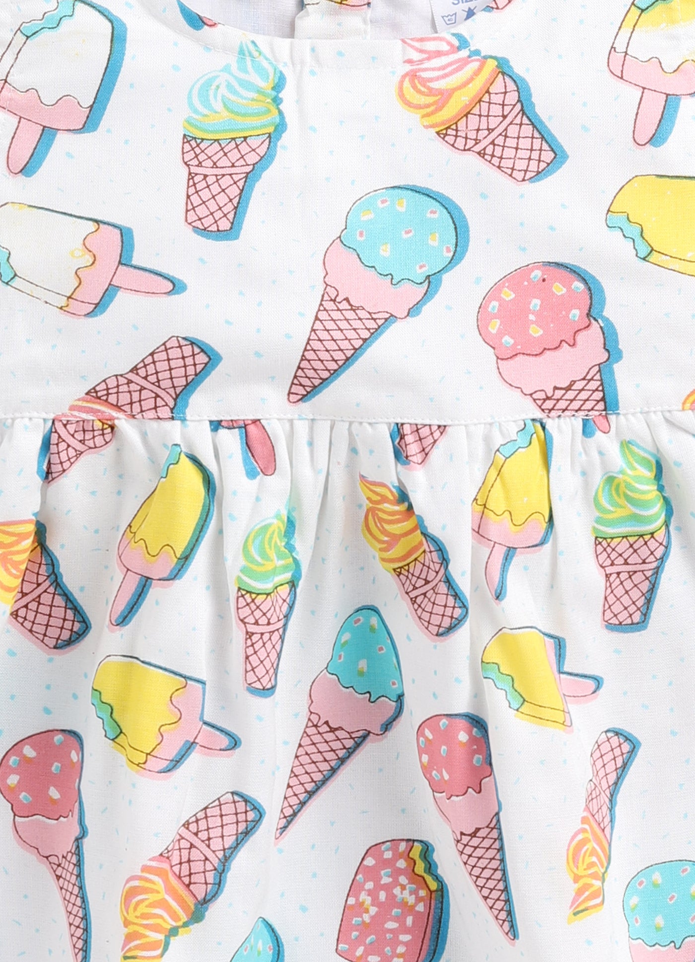 Mini Ice Cream All Over Printed Girls A-Line Frock