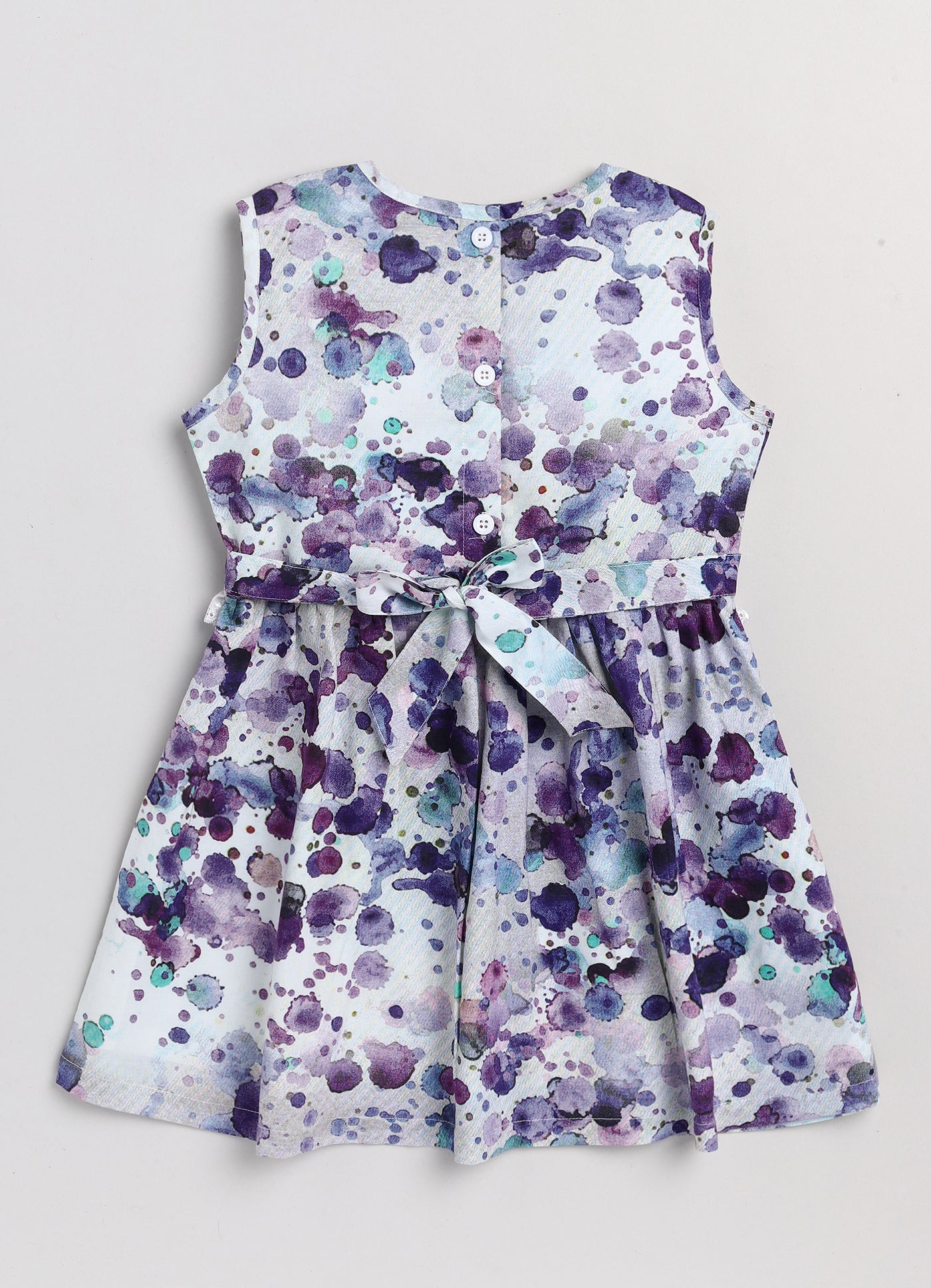 Color Block All Over Printed Girls A-Line Frock