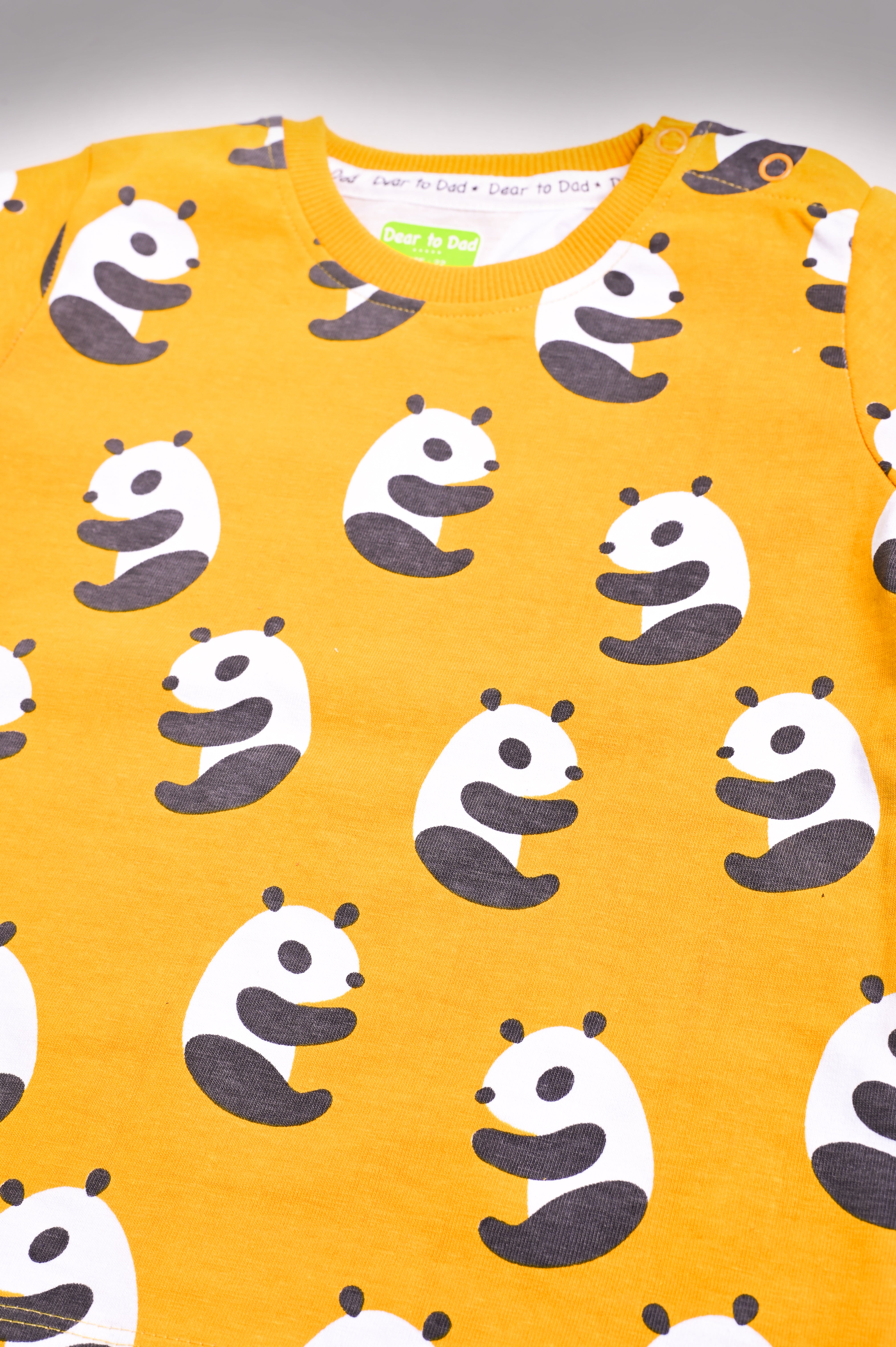 DTD Yellow Color All Over Panda Printed Boys Full Sleeve Set B-FS-NS-09