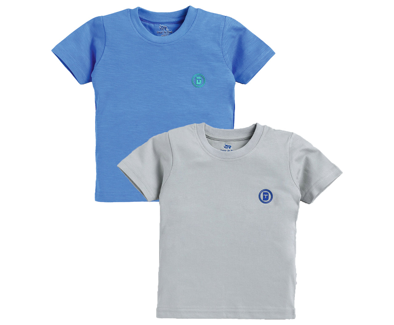 DTD Solid Color Boys T-Shirt- Pack of 2- Chest Logo-BT-712C