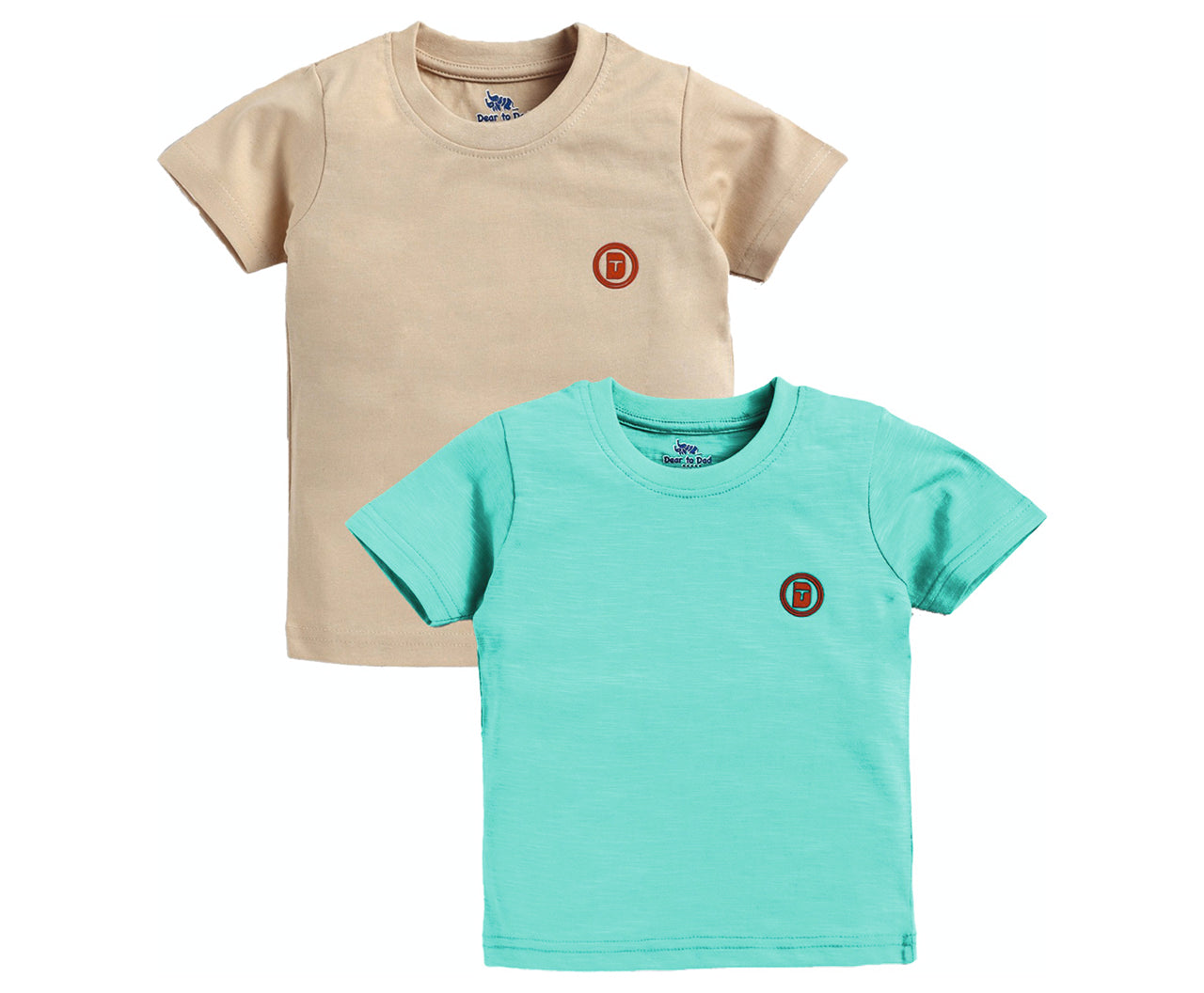 DTD Solid Color Boys T-Shirt- Pack of 2- Chest Logo-BT-712D