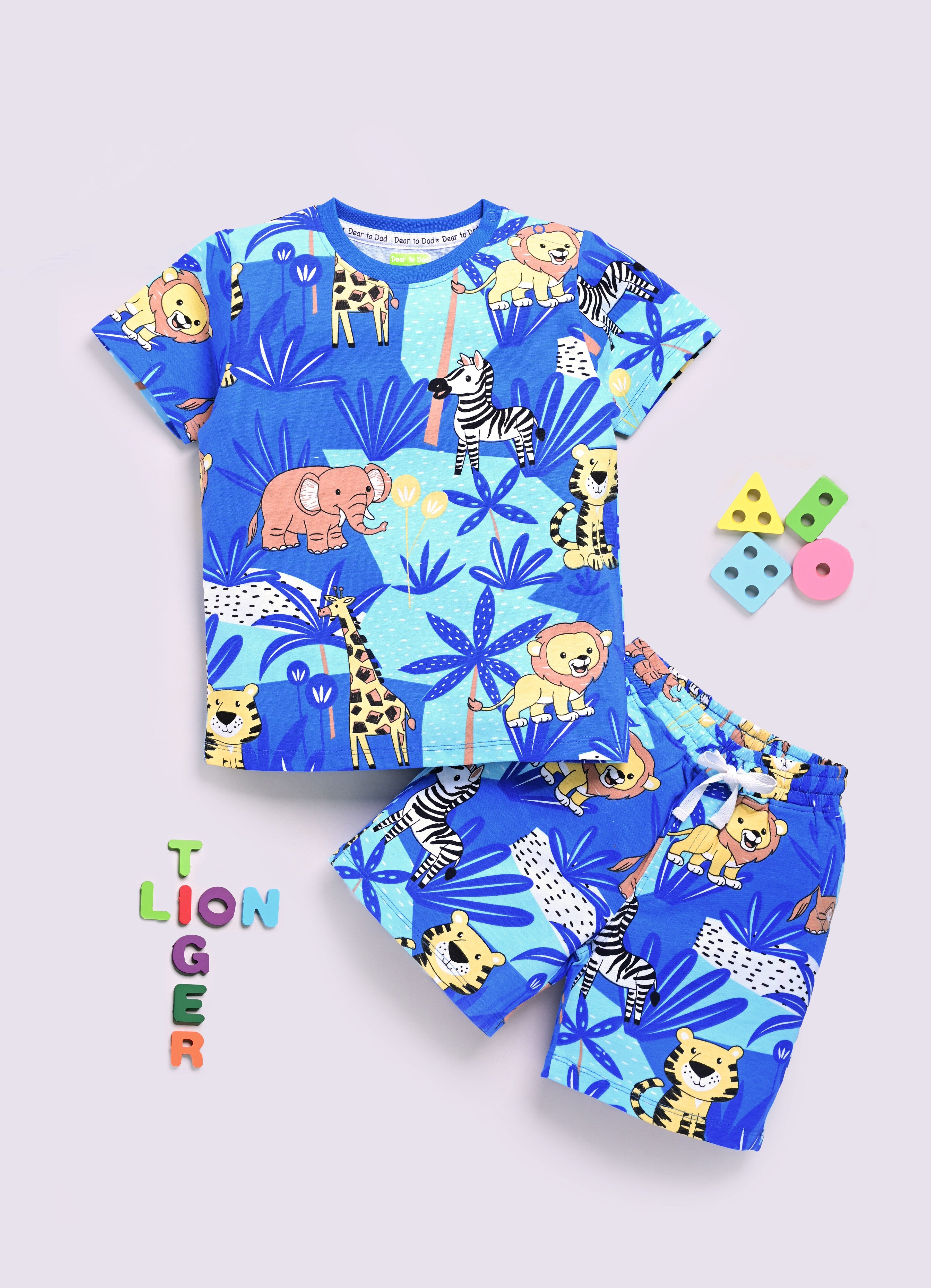 Dear To Dad Pure Cotton AOP Printed Half Sleeve Boys Co-ord Set HS-COS-05