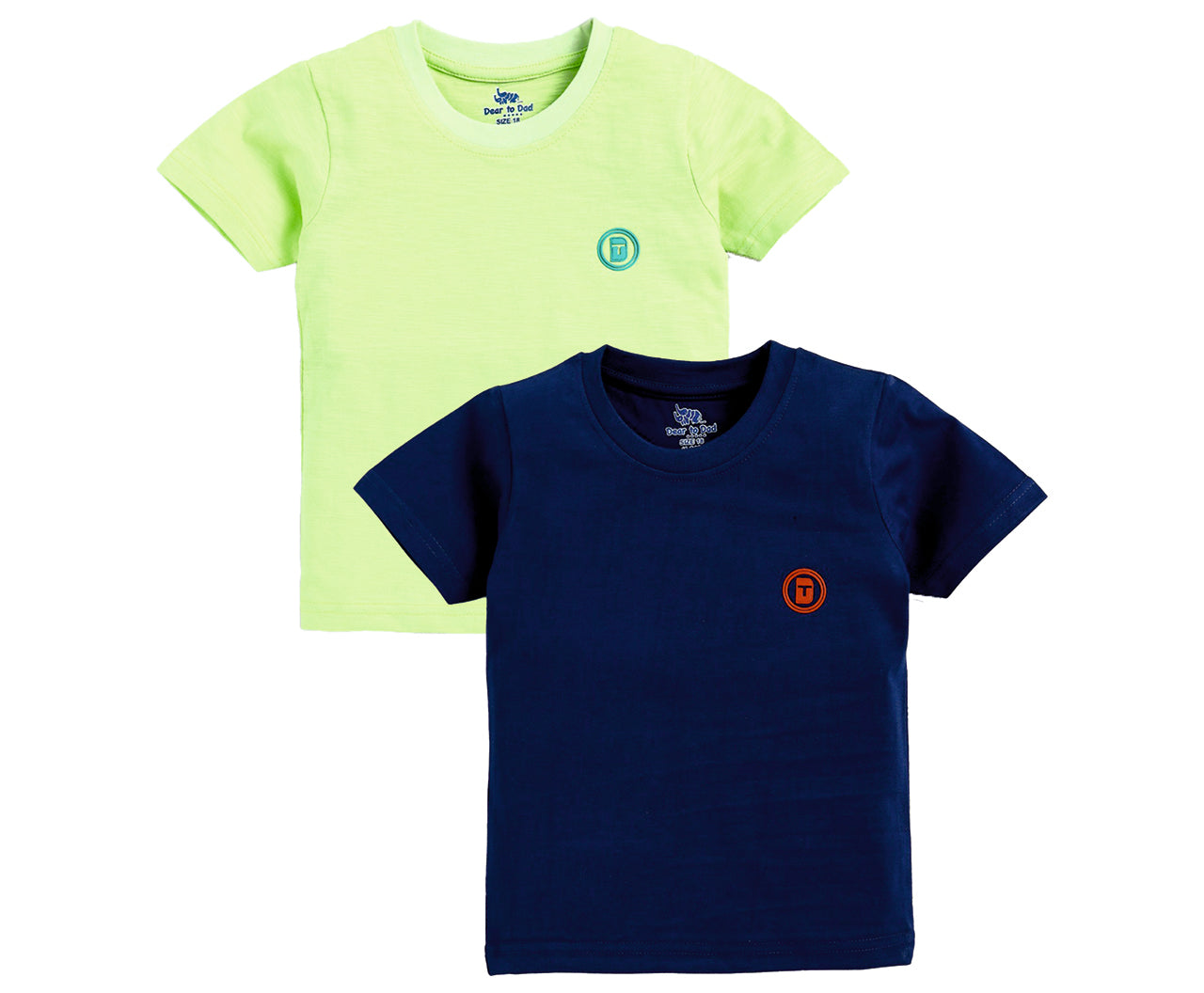 DTD Solid Color Boys T-Shirt- Pack of 2- Chest Logo-BT-712E