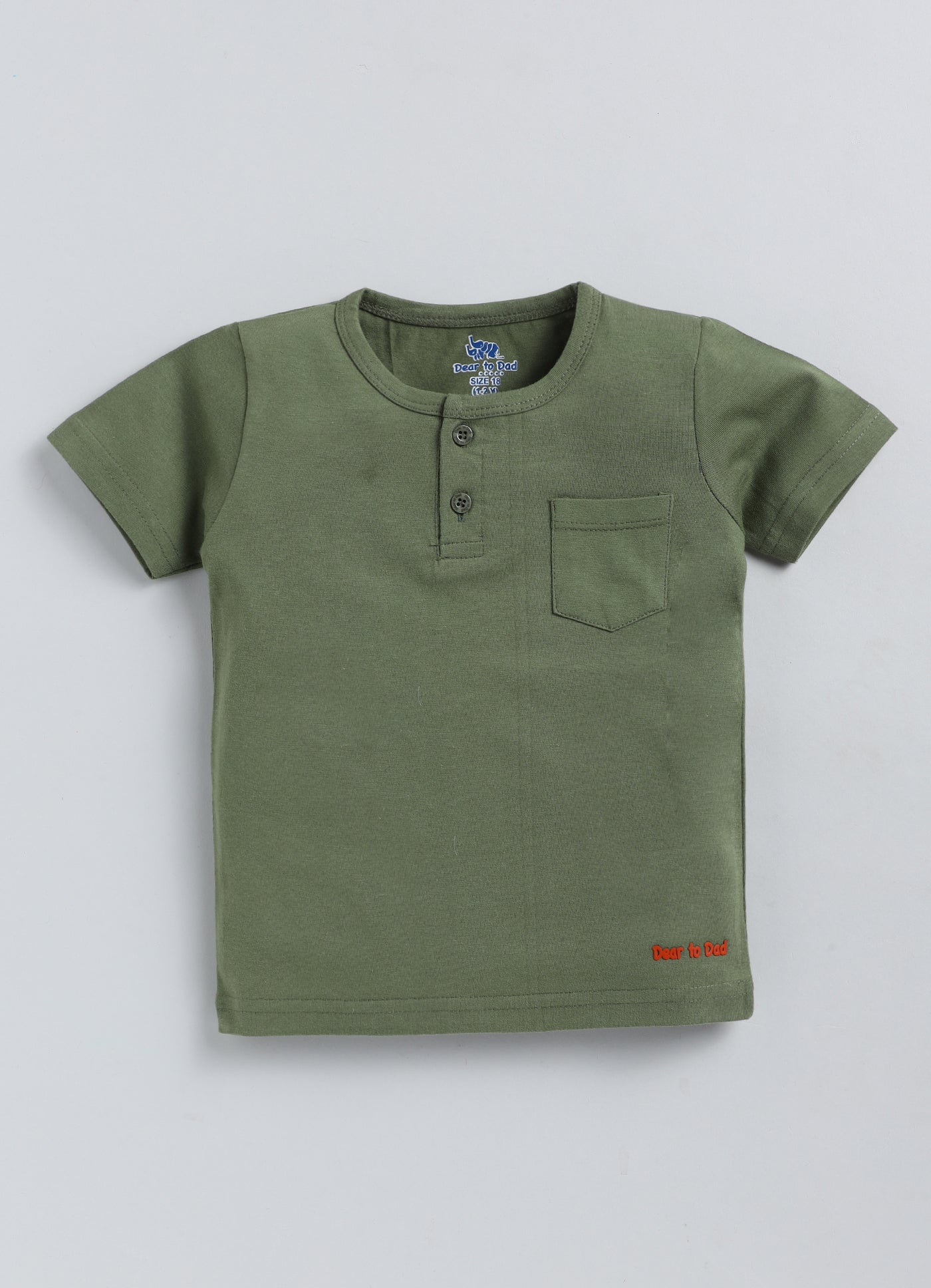 DTD Solid Color Boys T-Shirt- Pack of 2- Box Placket-BT-713B