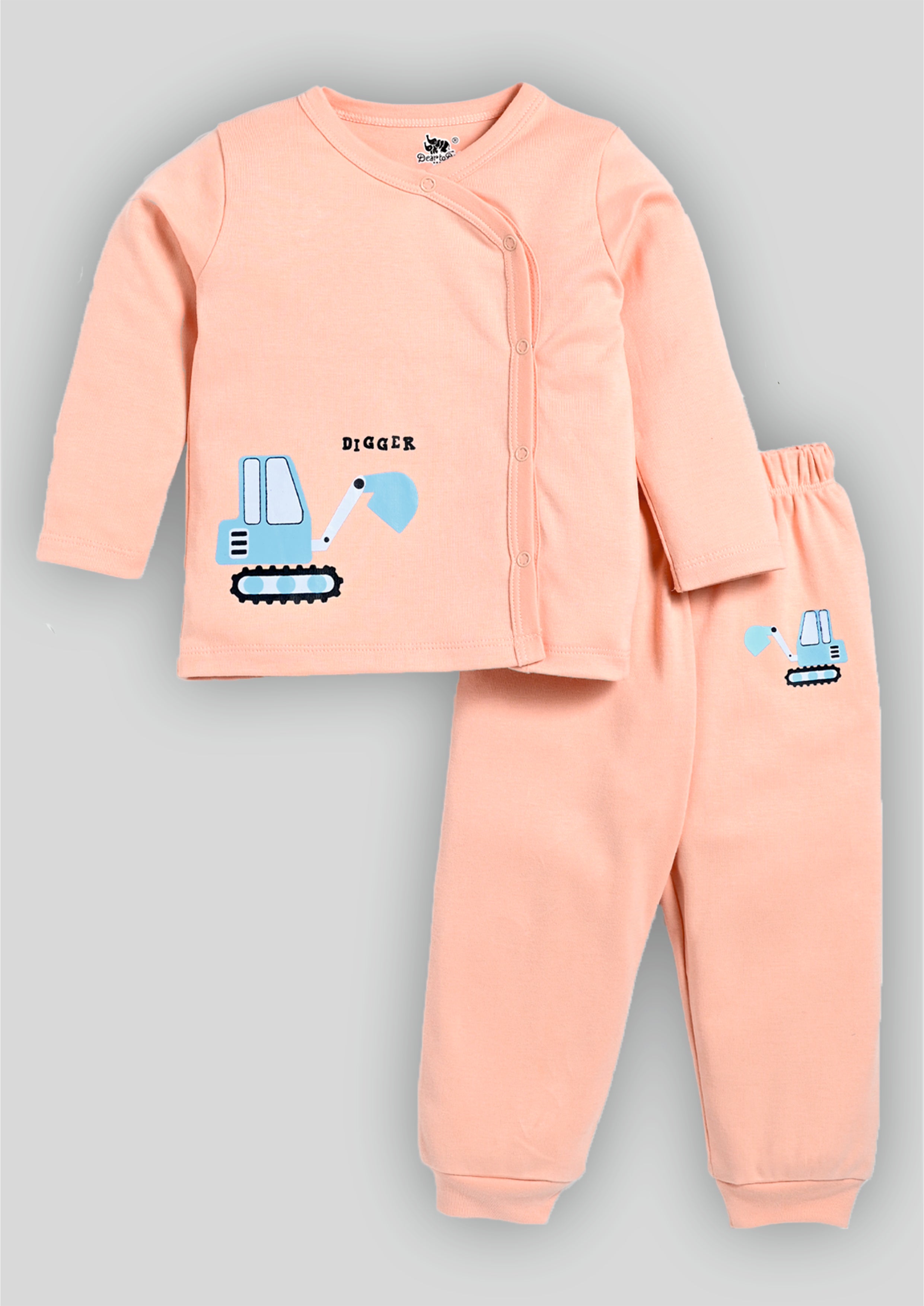 Orange Full Sleeve Front Open Set B-FO-10_Peach