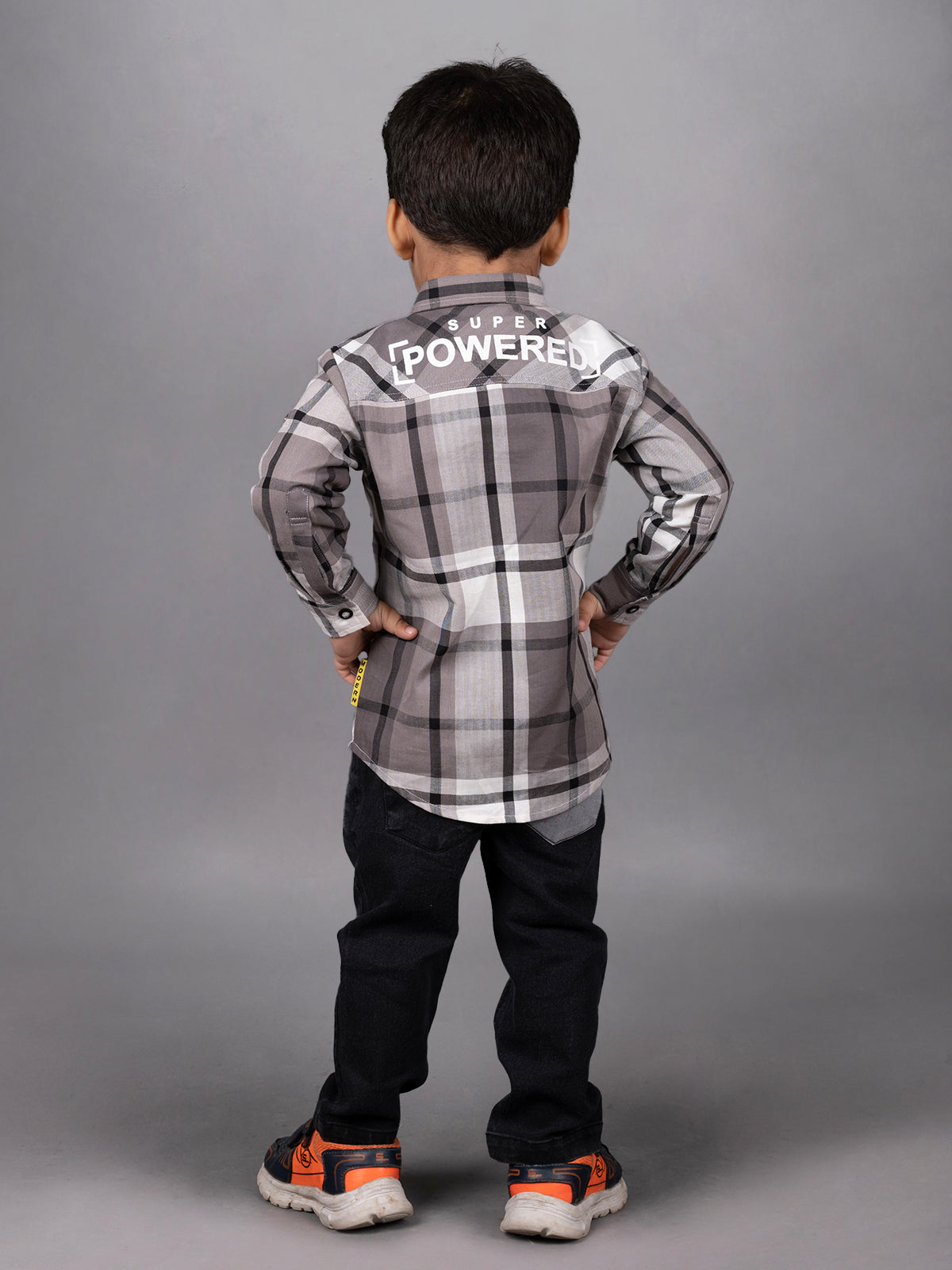 DTD Boys Full Sleeve Checkered Pattern Shirt with Denim Pant B-FSD-839