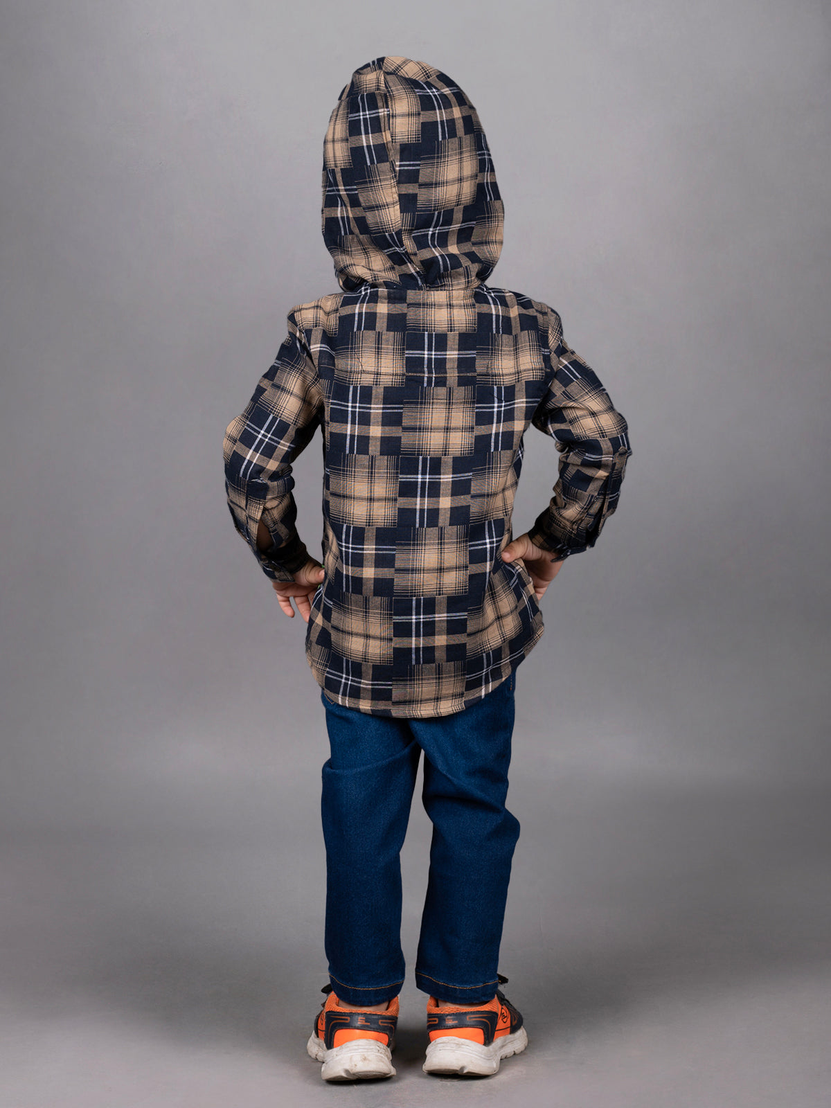 Boys Full Sleeve Hoodie Set with Denim Pant-B-FDS-837