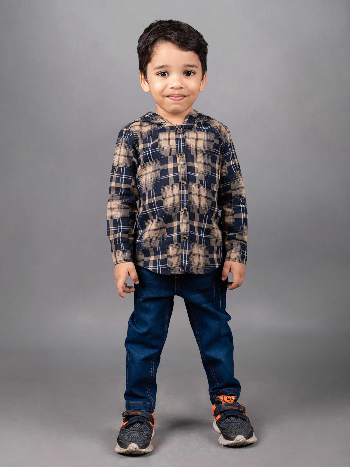 Boys Full Sleeve Hoodie Set with Denim Pant-B-FDS-837