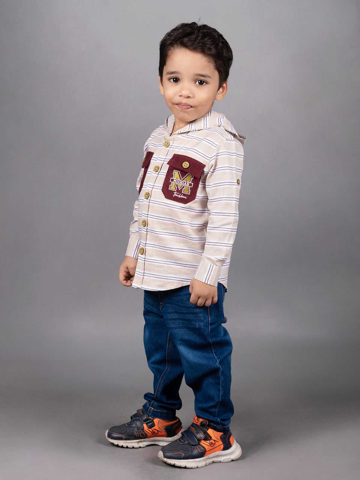 DTD Checkered Full Sleeve Hoodie set for Boys-B- FSD - 842