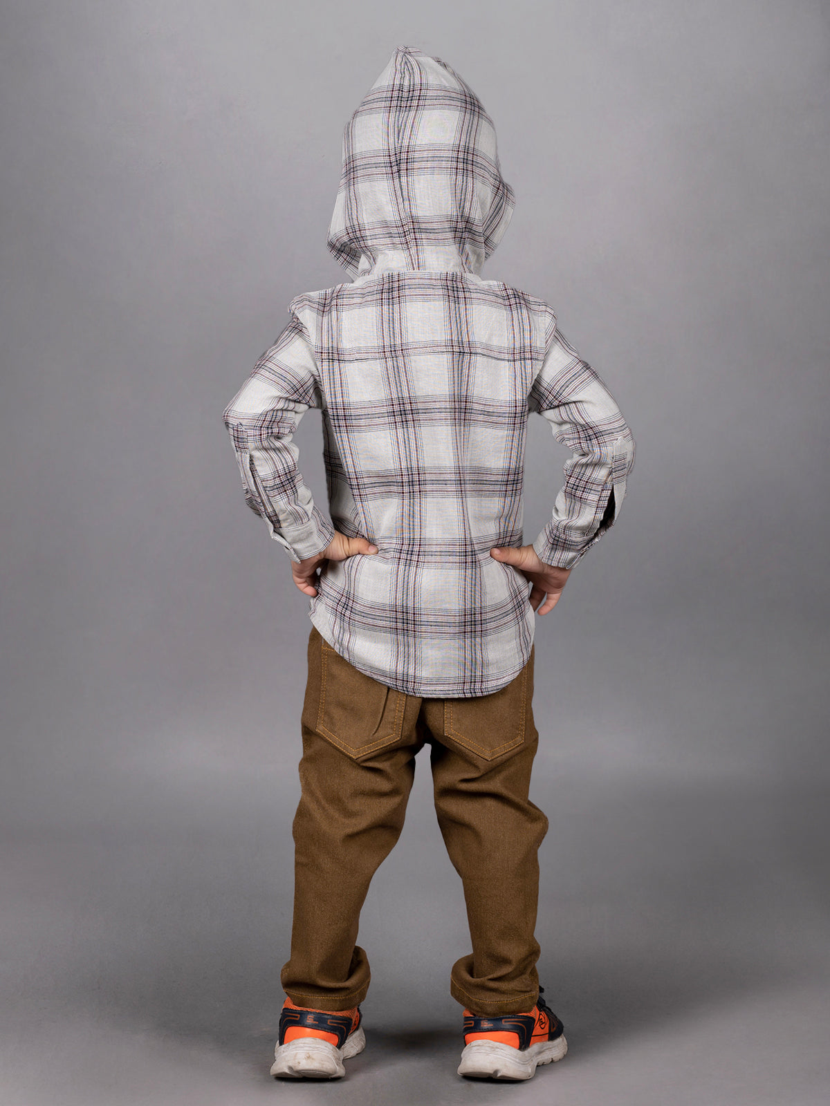 DTD Checkered Full Sleeve Hoodie set for Boys-B- F/S - 823