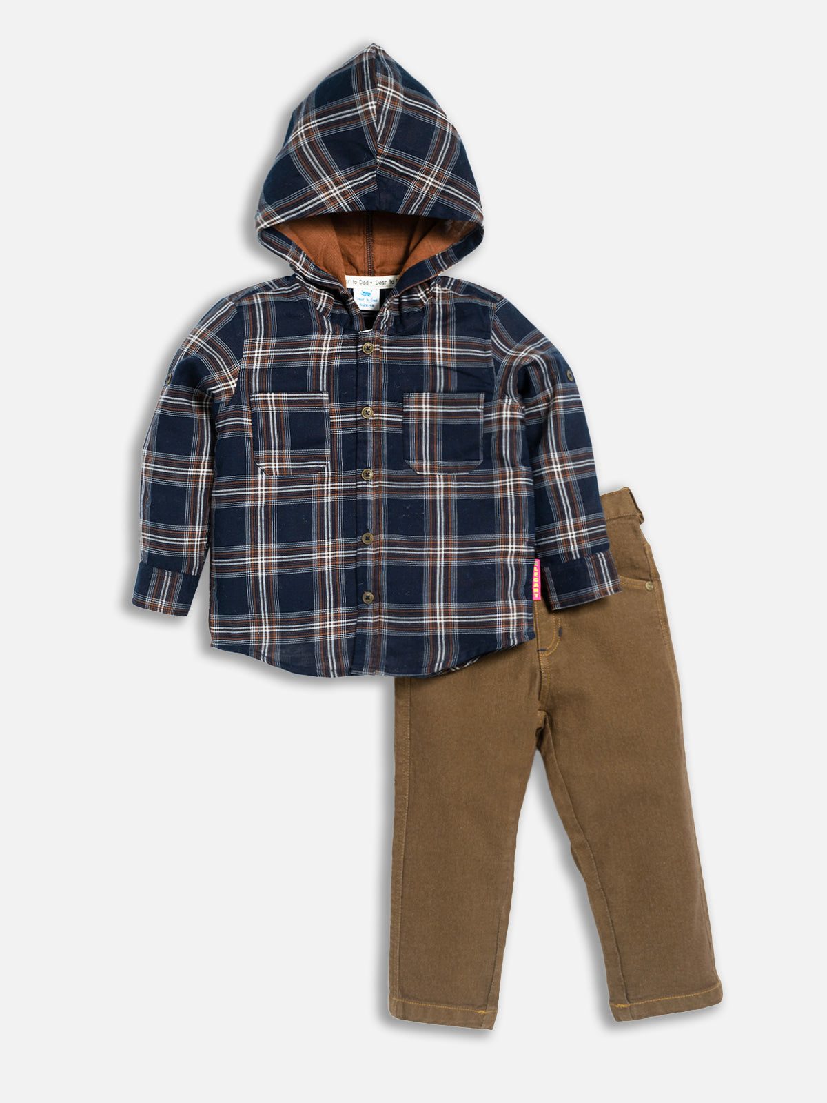 DTD Checkered Full Sleeve Hoodie set for Boys-B- F/S - 823