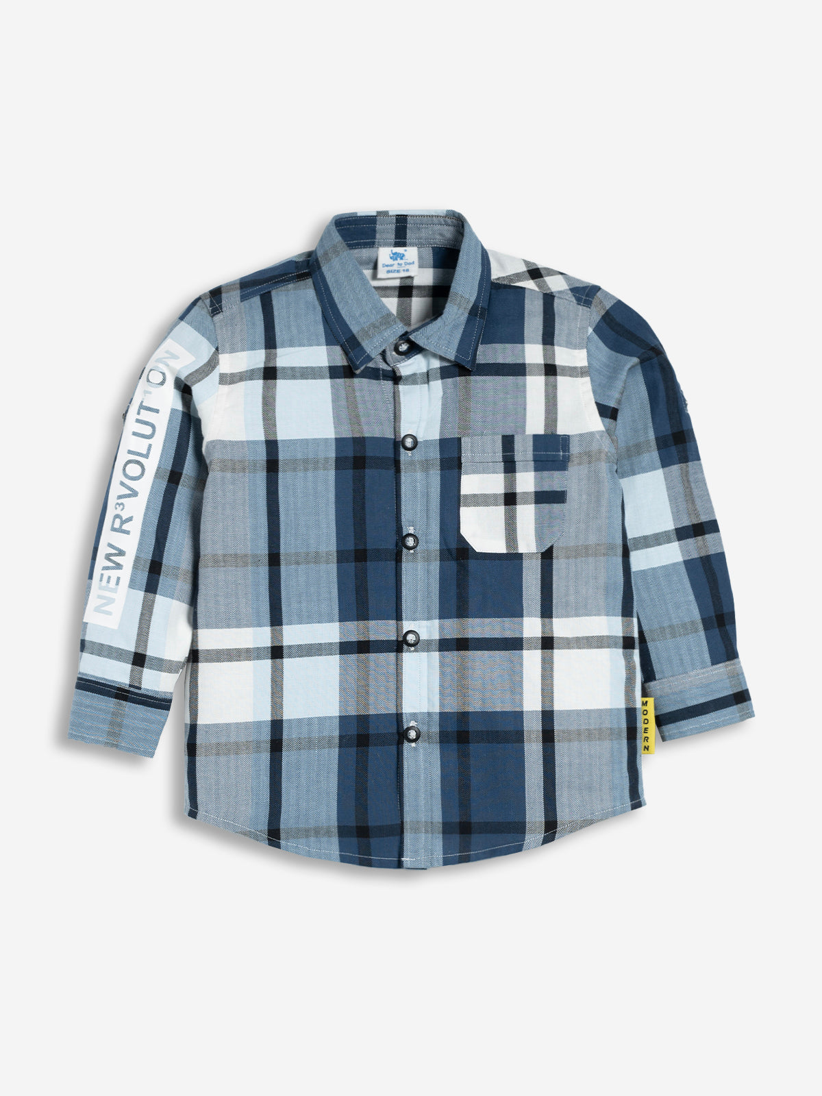 DTD Boys Full Sleeve Checkered Pattern Shirt with Denim Pant B-FSD-839