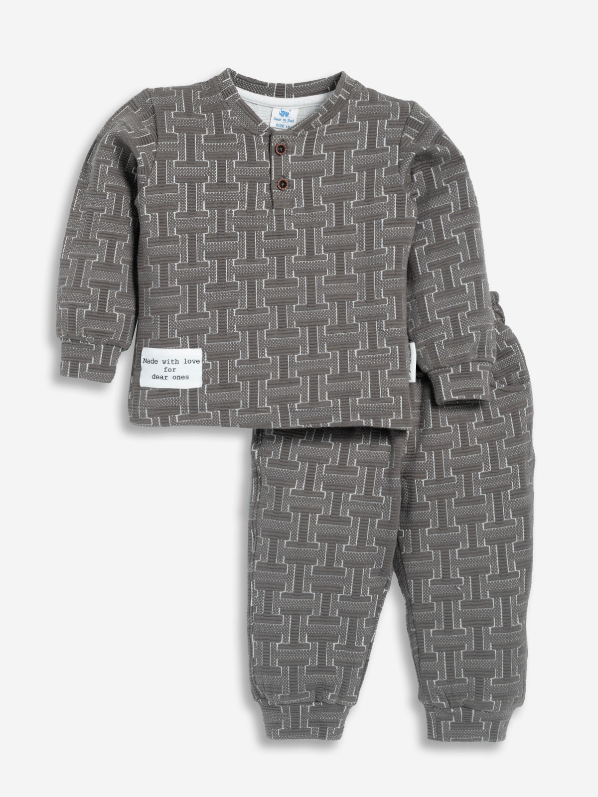 DTD Boys Full Sleeve Checkered Pattern Shirt with Grey Denim Pant B-FSD-835