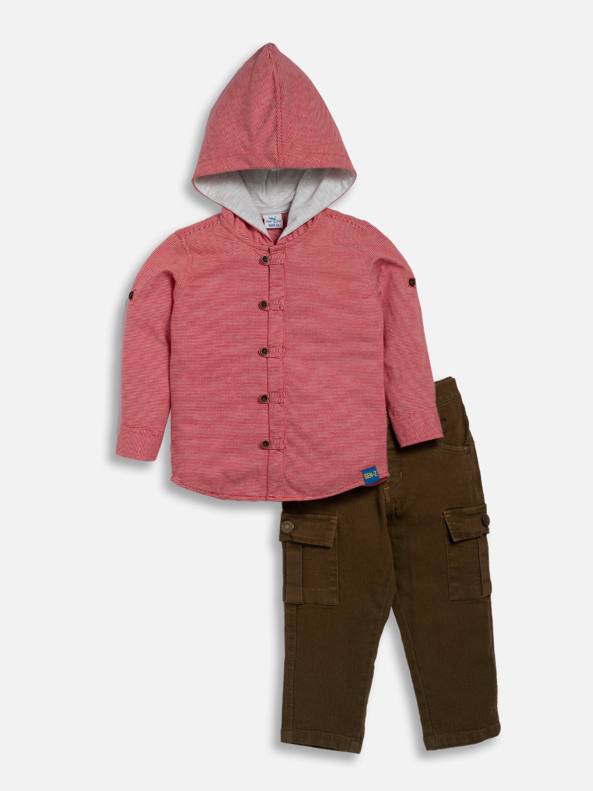 DTD Boys Full Sleeve Hoodie Shirt with Denim Pant B-FSD-836